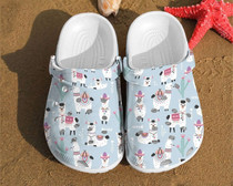 Llama Pattern Alpaca Gift For Lovers Comfortable Summer Clog Shoes