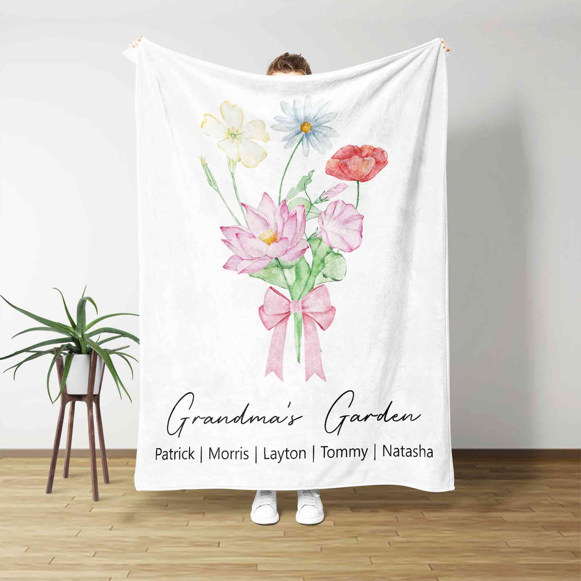 Birth Month Flower Grandmas Garden Blanket