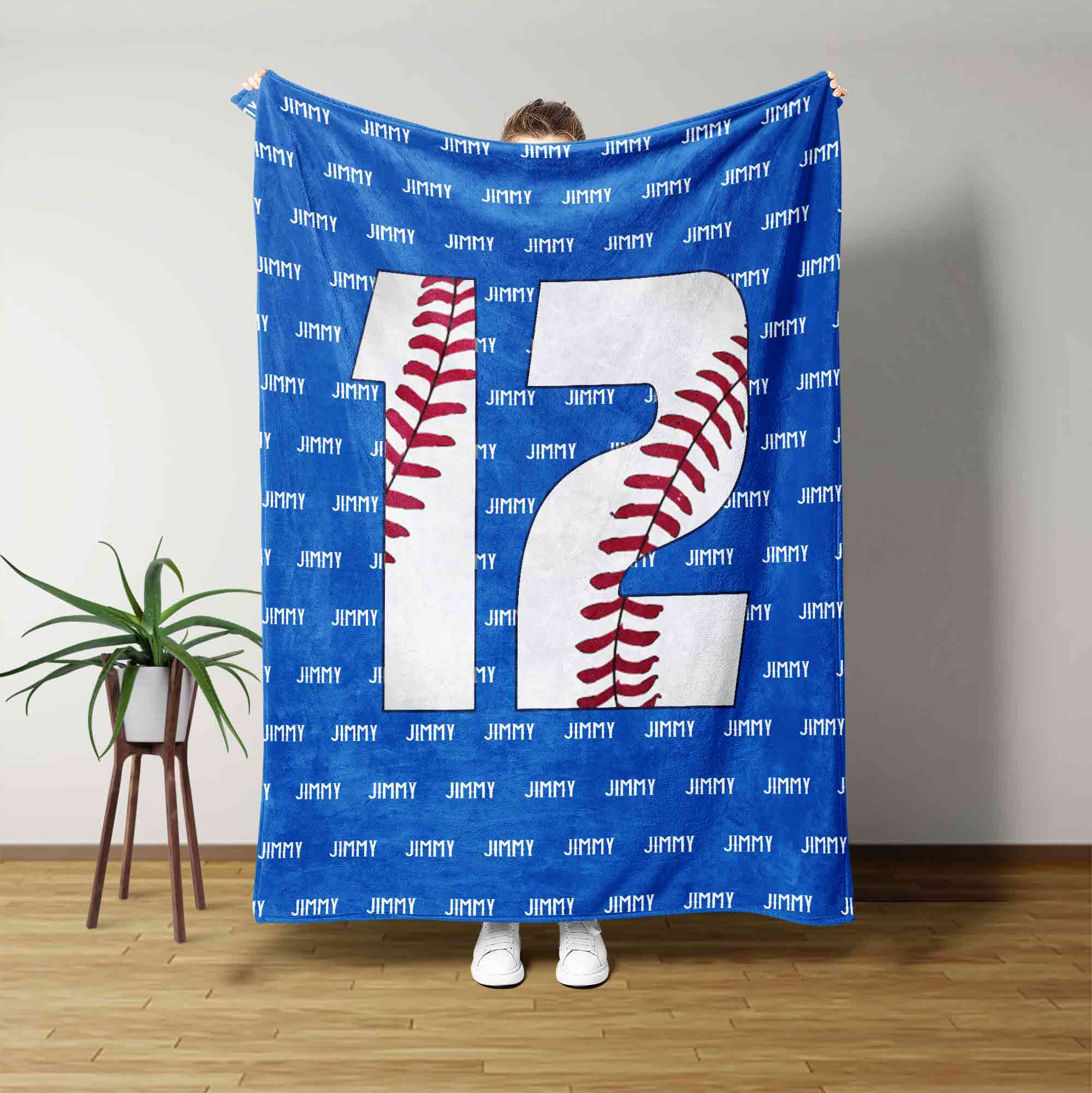 Baseball Custom Name Blanket