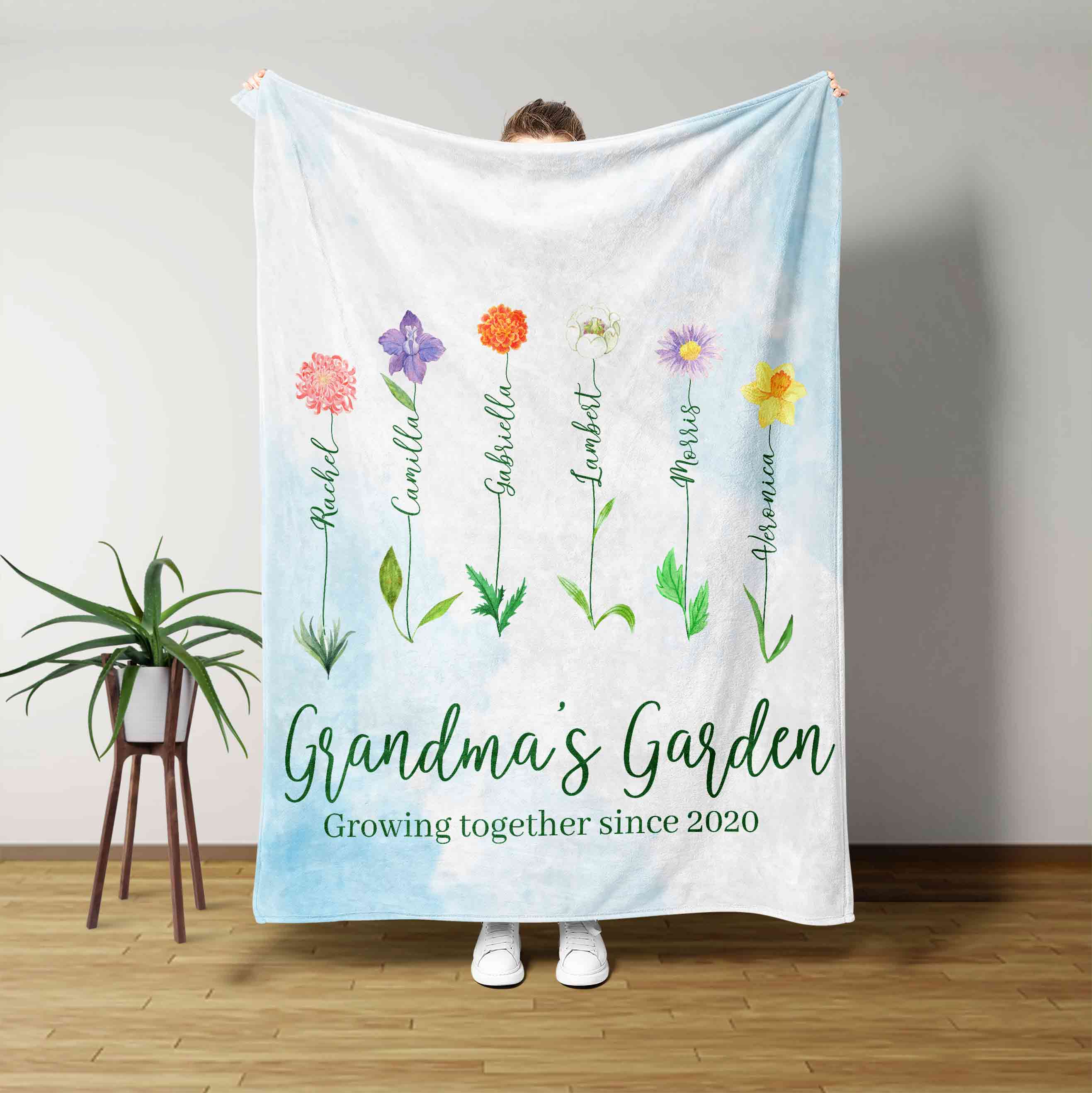 Grandmas Garden Flowers Blanket