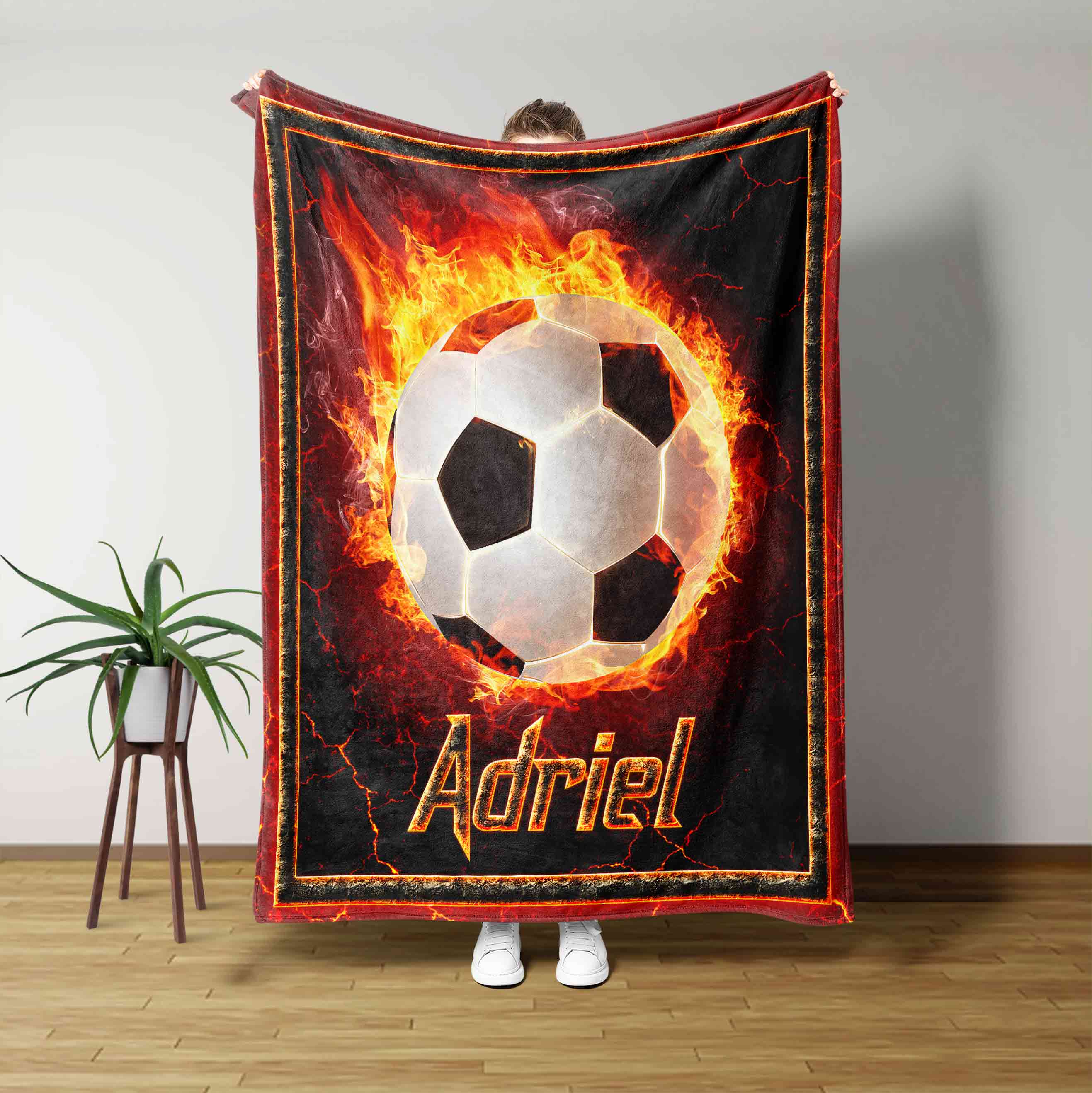 Football Custom Name Sport Blanket