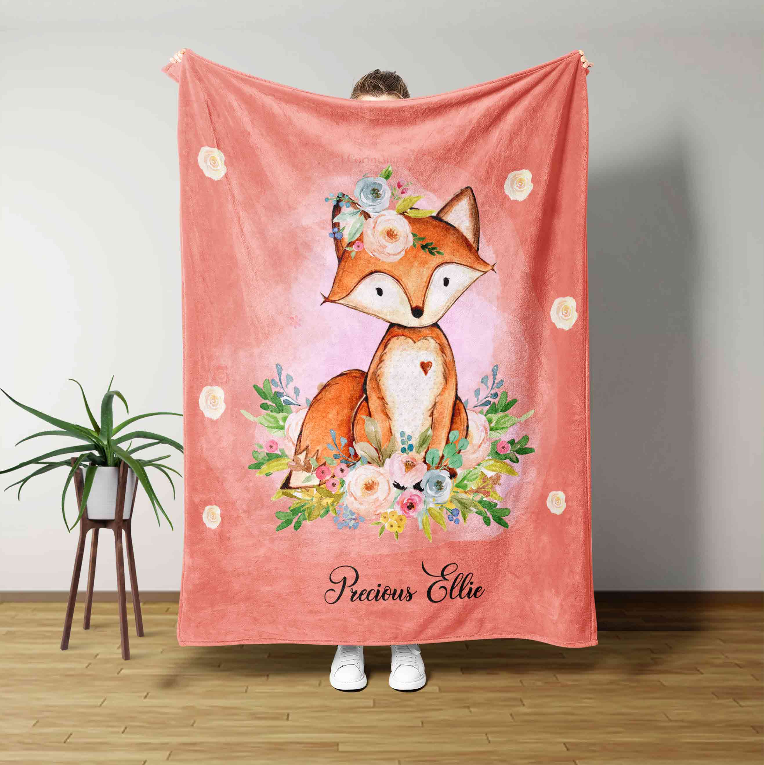 Fox Custom Name Blanket