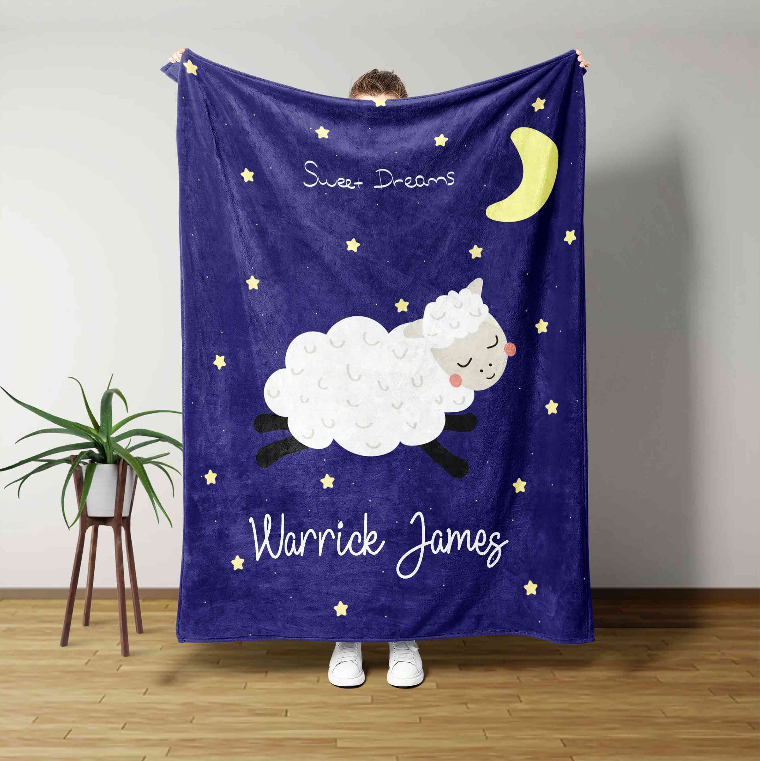 Sheep Custom Name Blanket