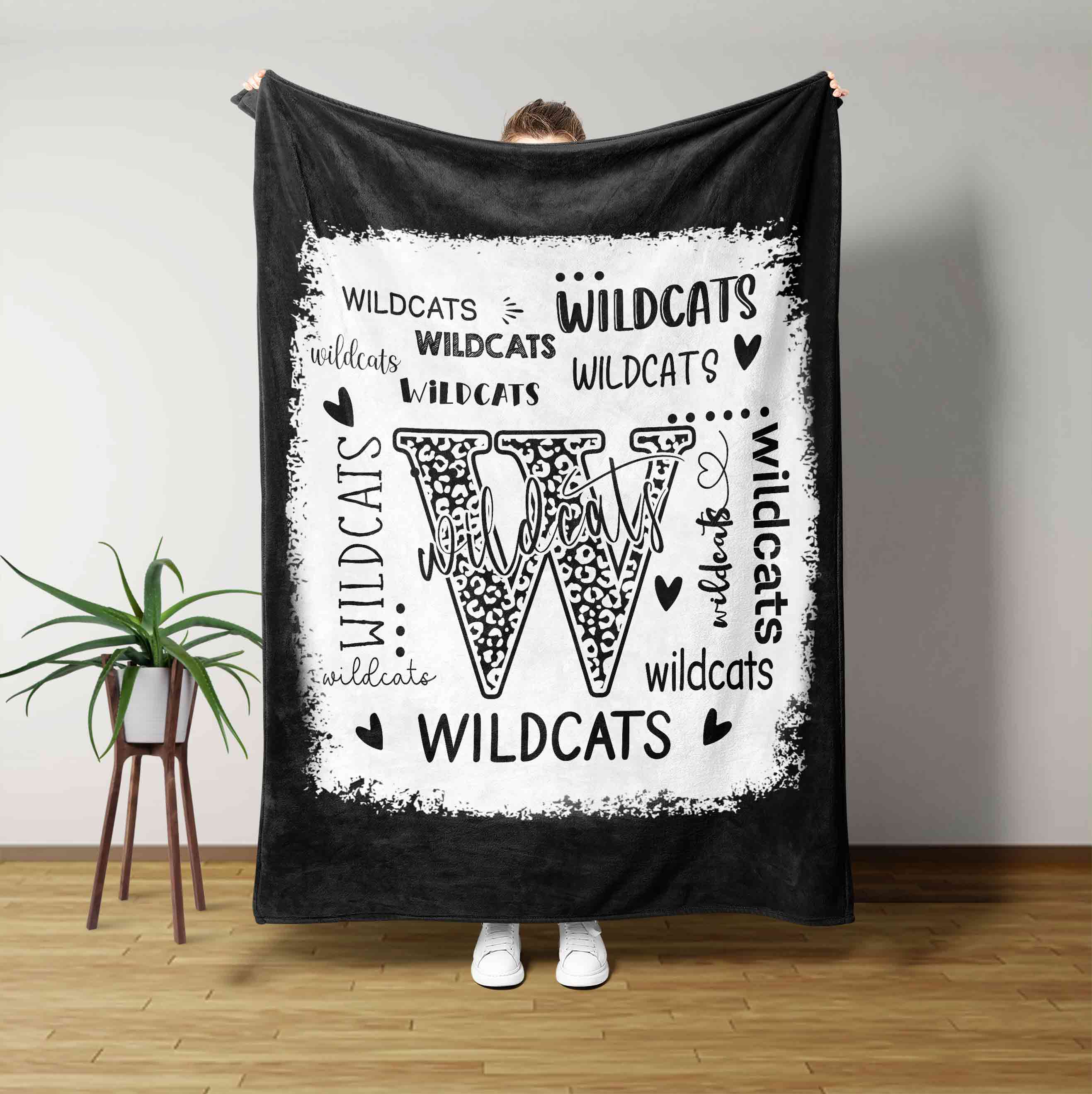 Wildcats And Heart Blanket Wall Art