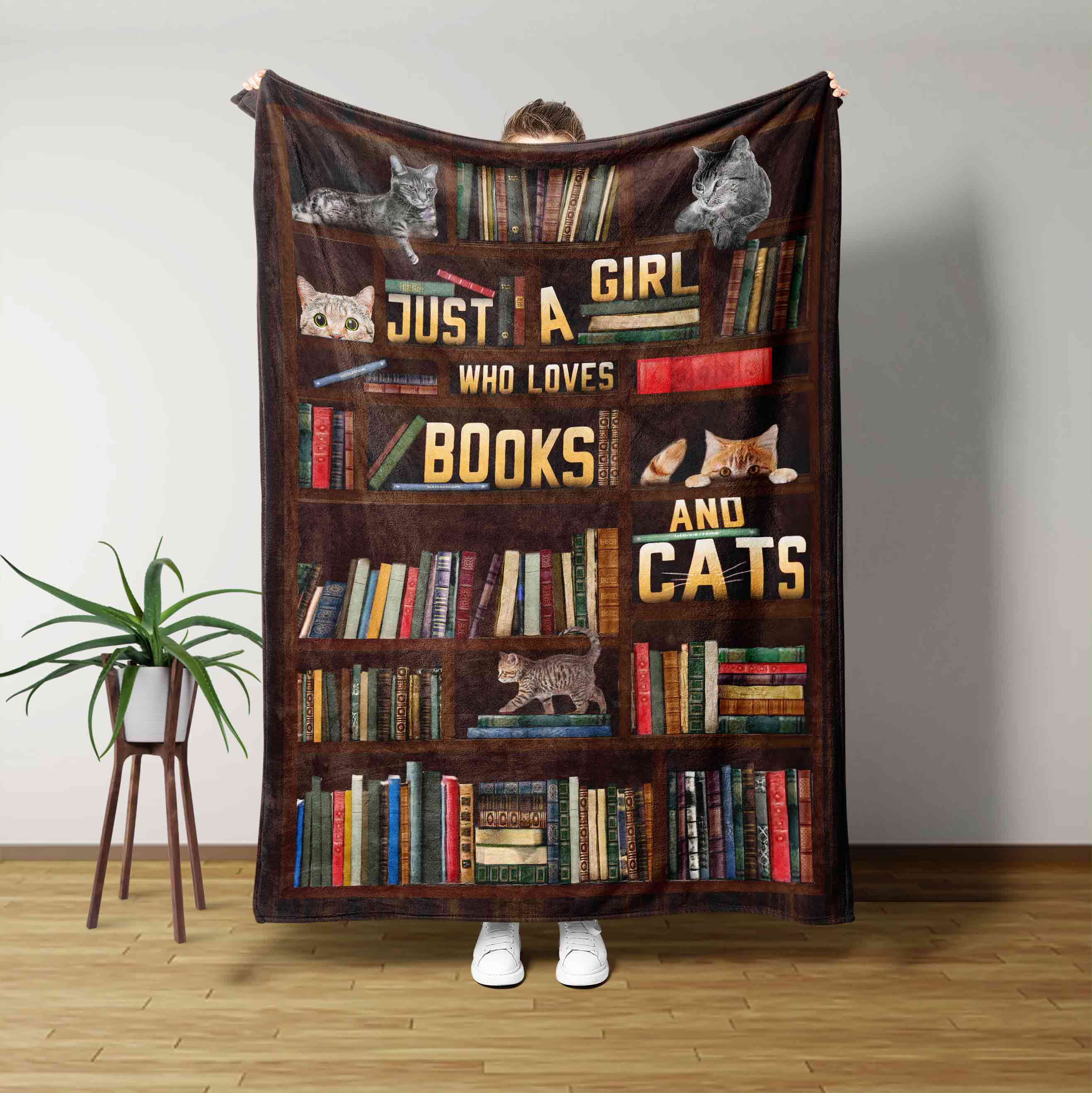 Just A Girl Who Loves Books And Cats Blanket