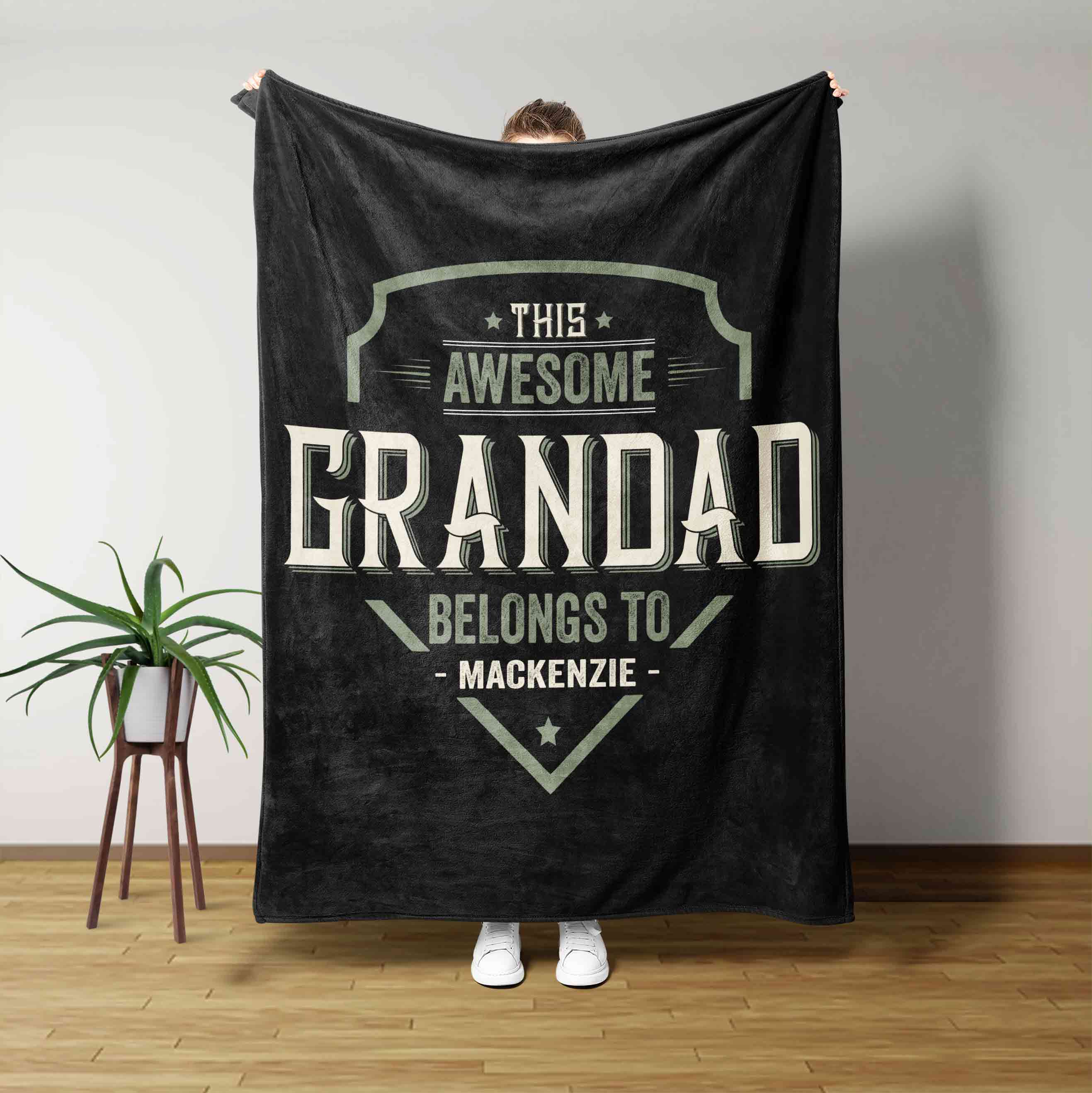 This Awesome Grandad Belongs To... Custom Name Blanket