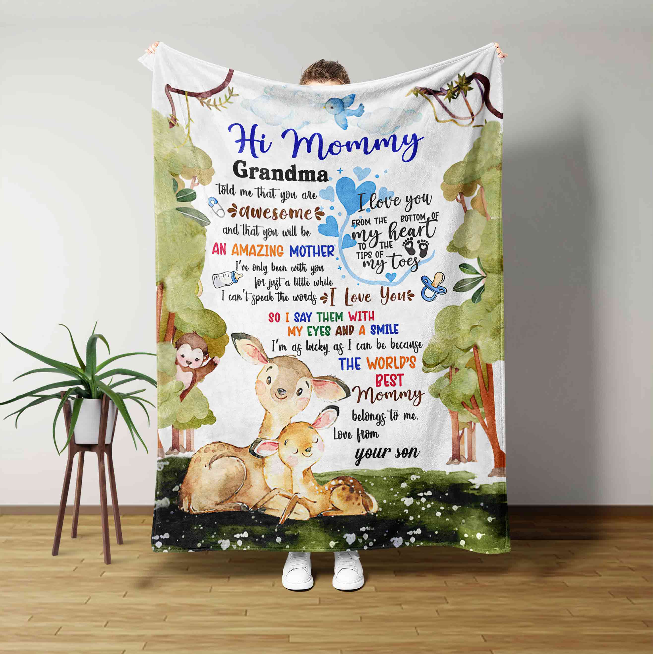 Hi Mommy Woodland Deer Blanket