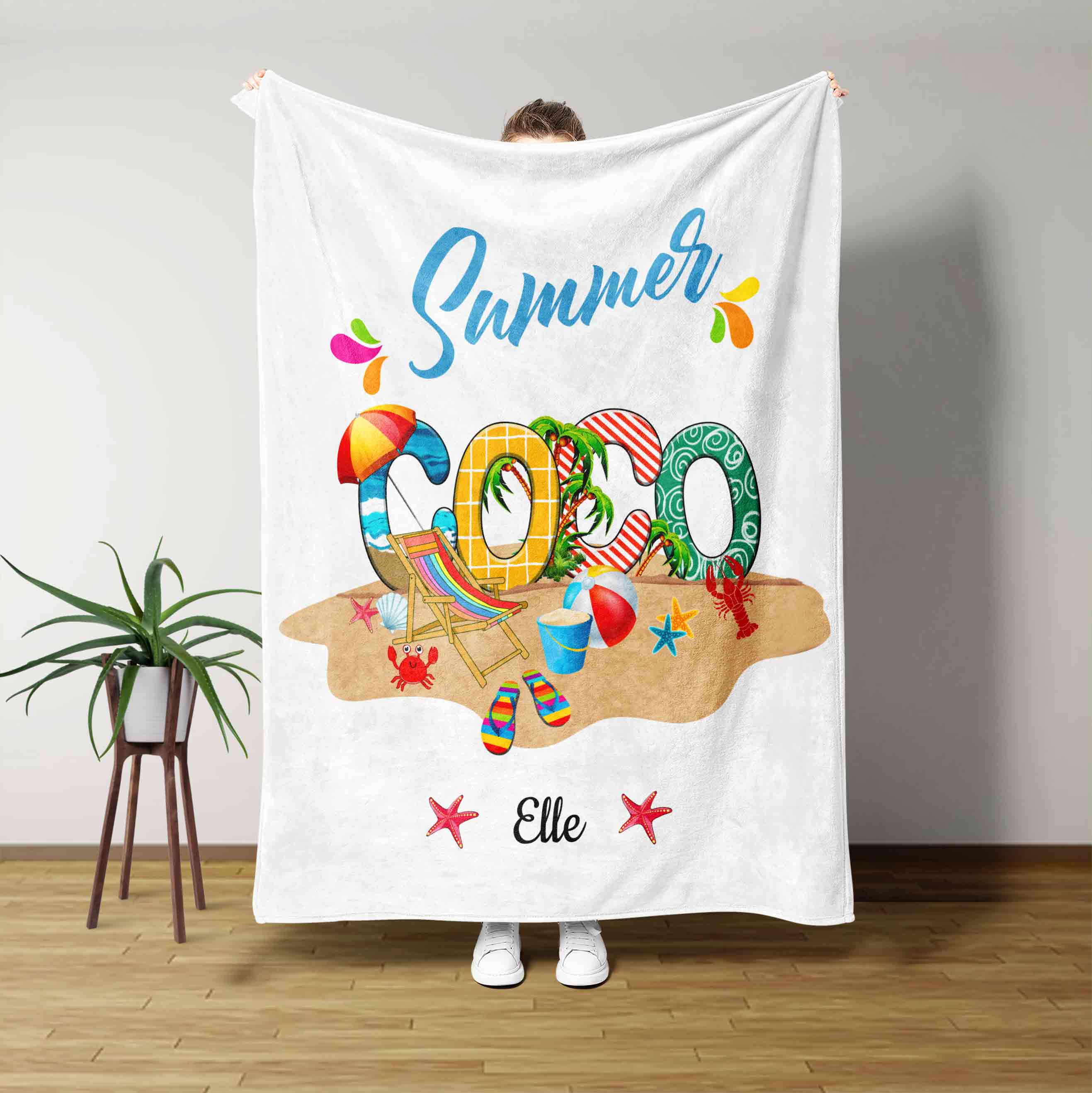 Summer Coco Custom Name Blanket