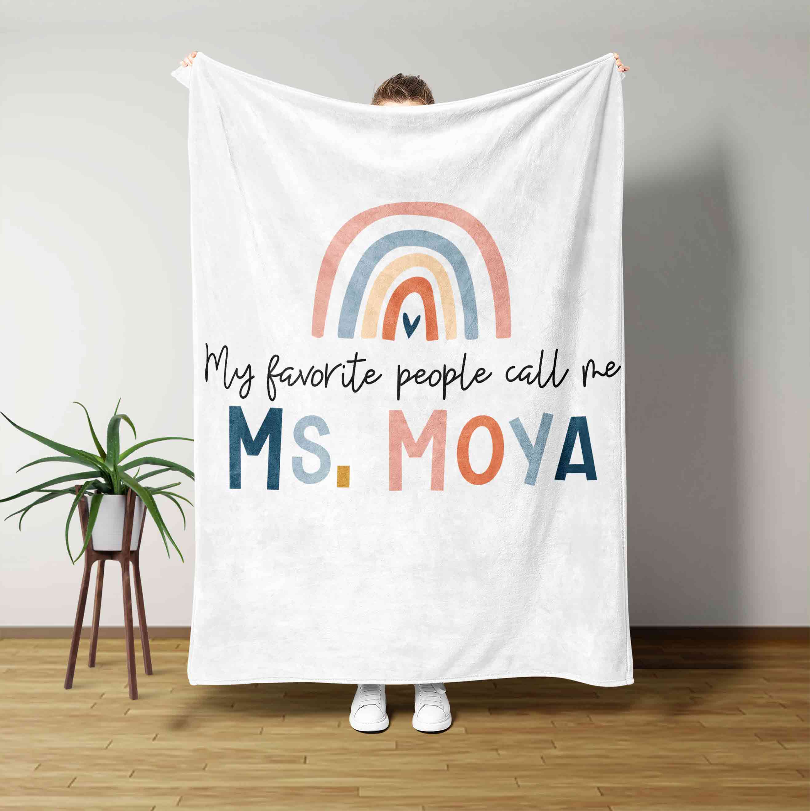 Rainbow My Favorite People Call Me... Custom Name Blanket