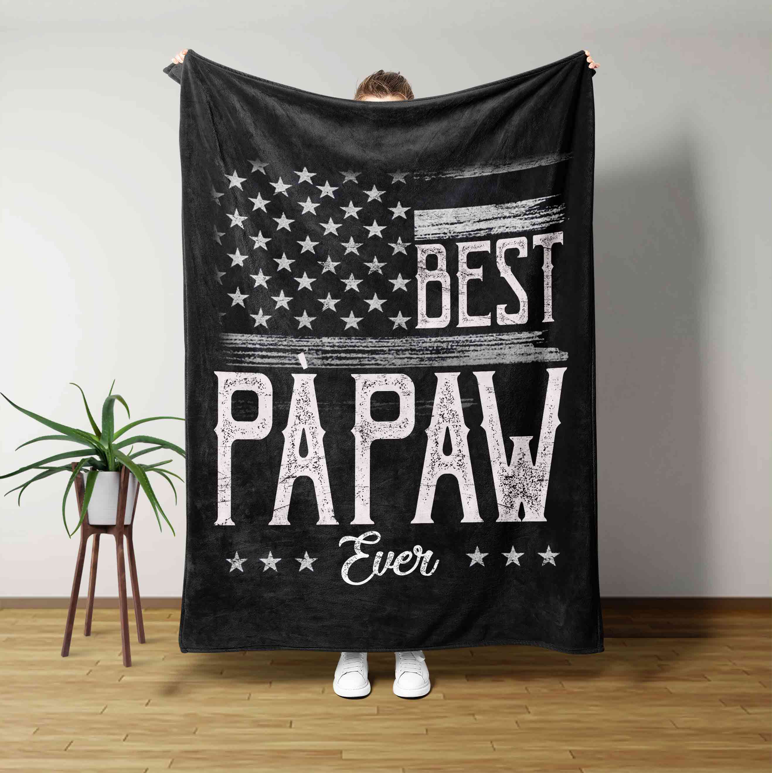 Best Papaw Ever Blanket, American Flag Blanket