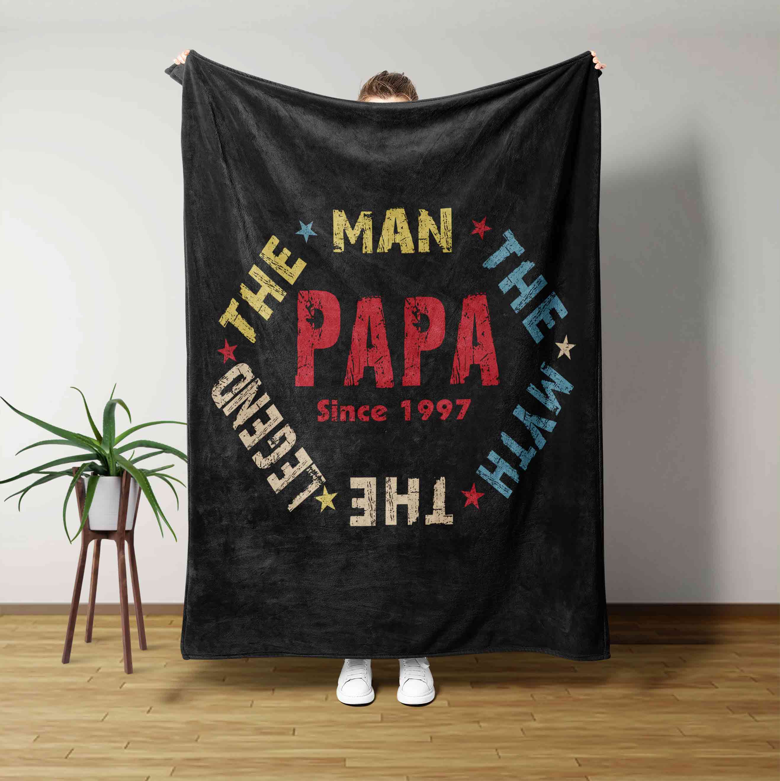 Papa The Man The Myth The Legend Blanket