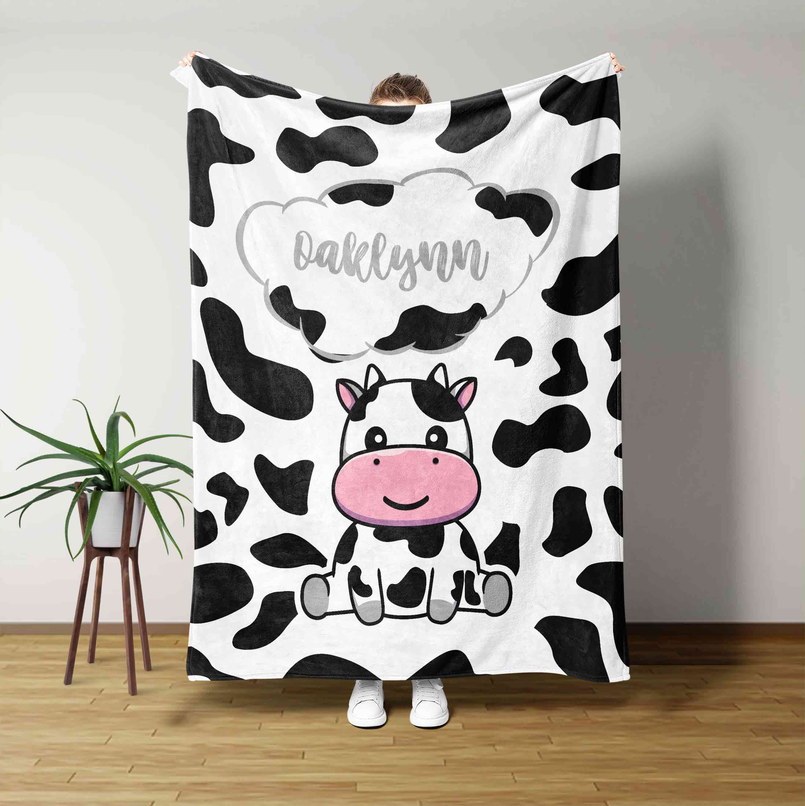 Cow Custom Name Blanket