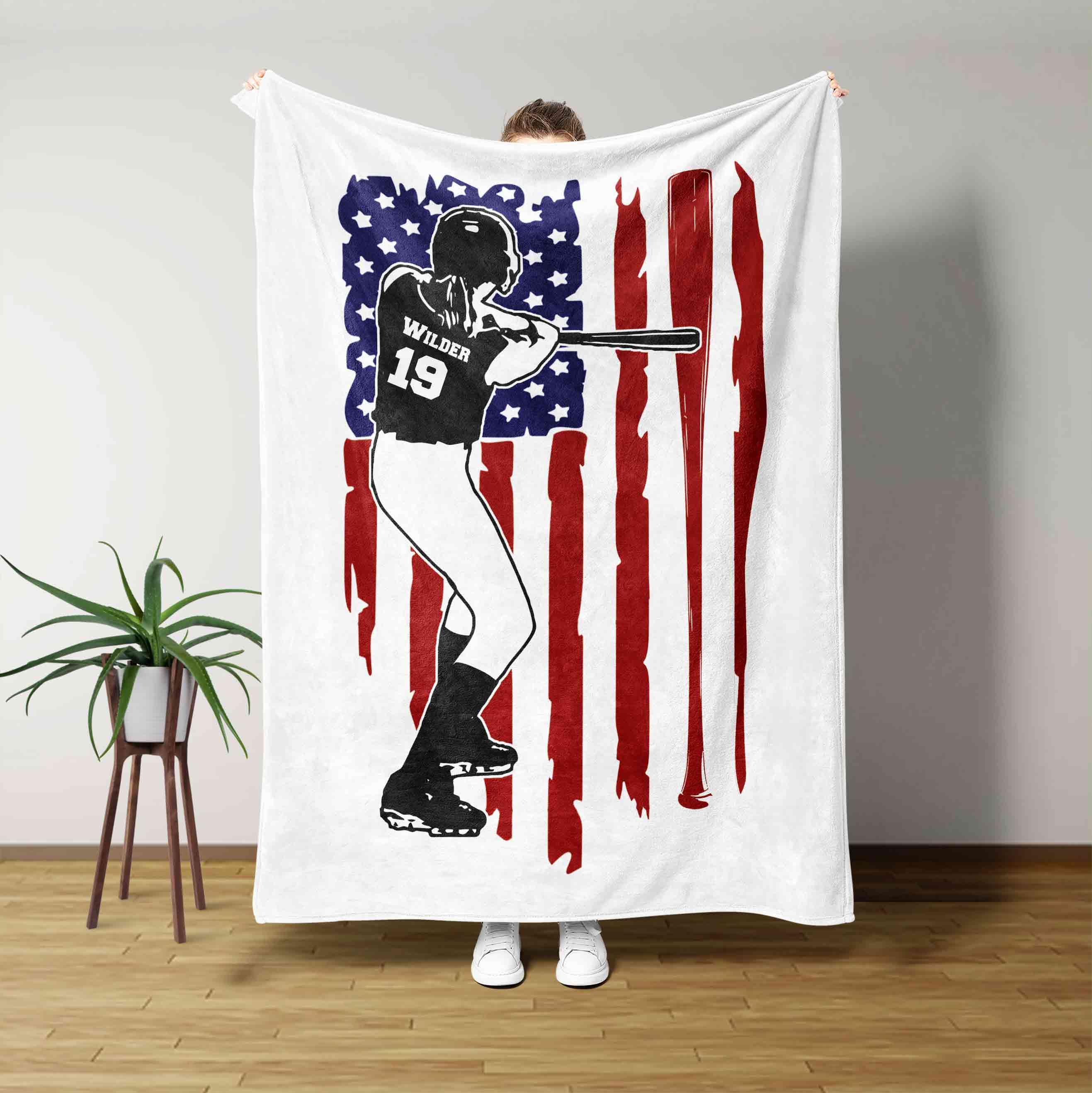 Baseball And American Flag Sport Blanket