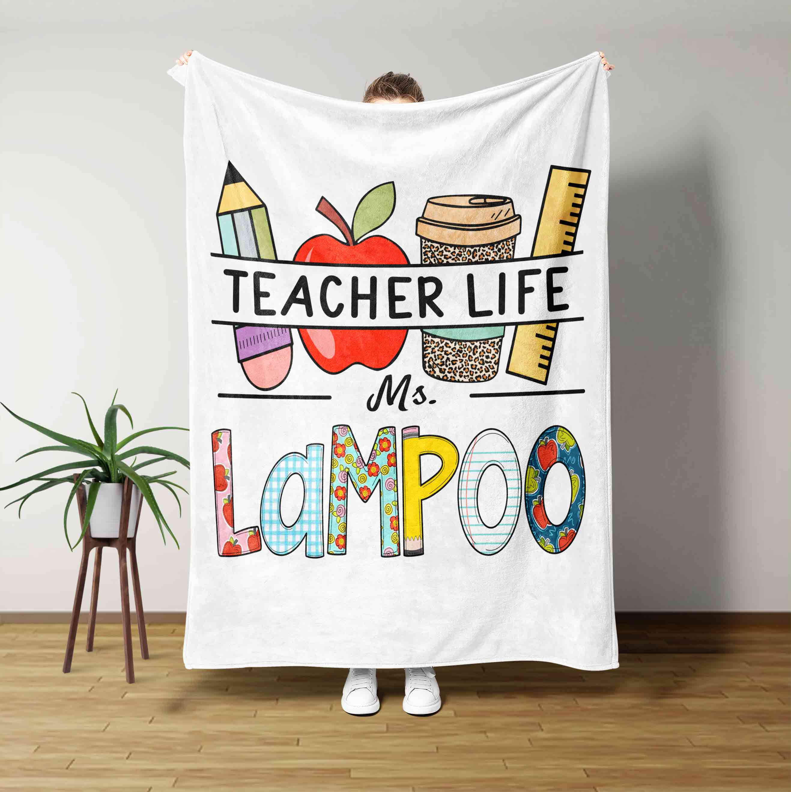 Teacher Life Custom Name Blanket