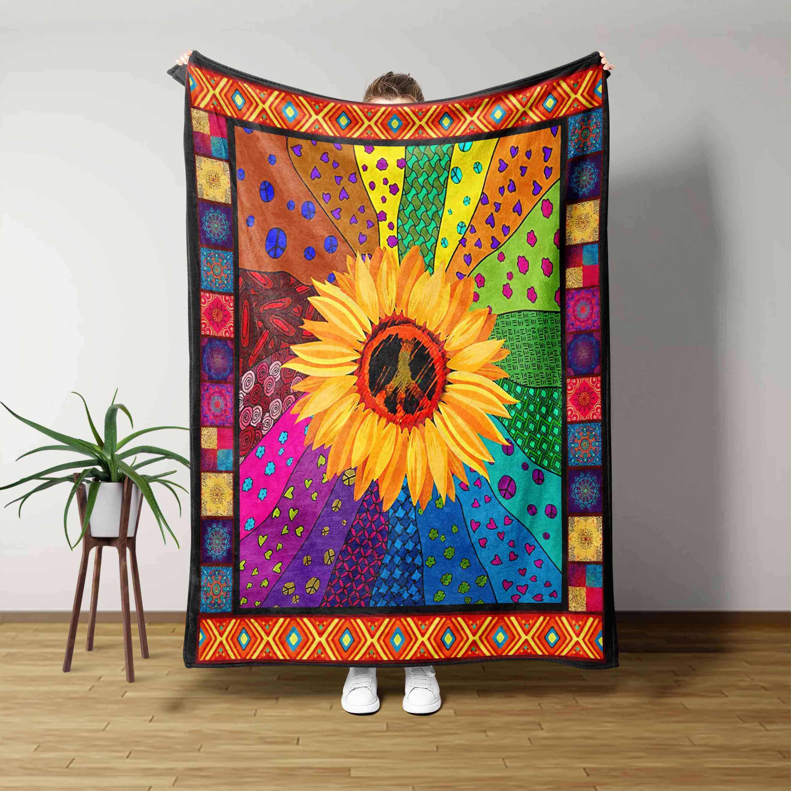 Hippie Sunflower Blanket
