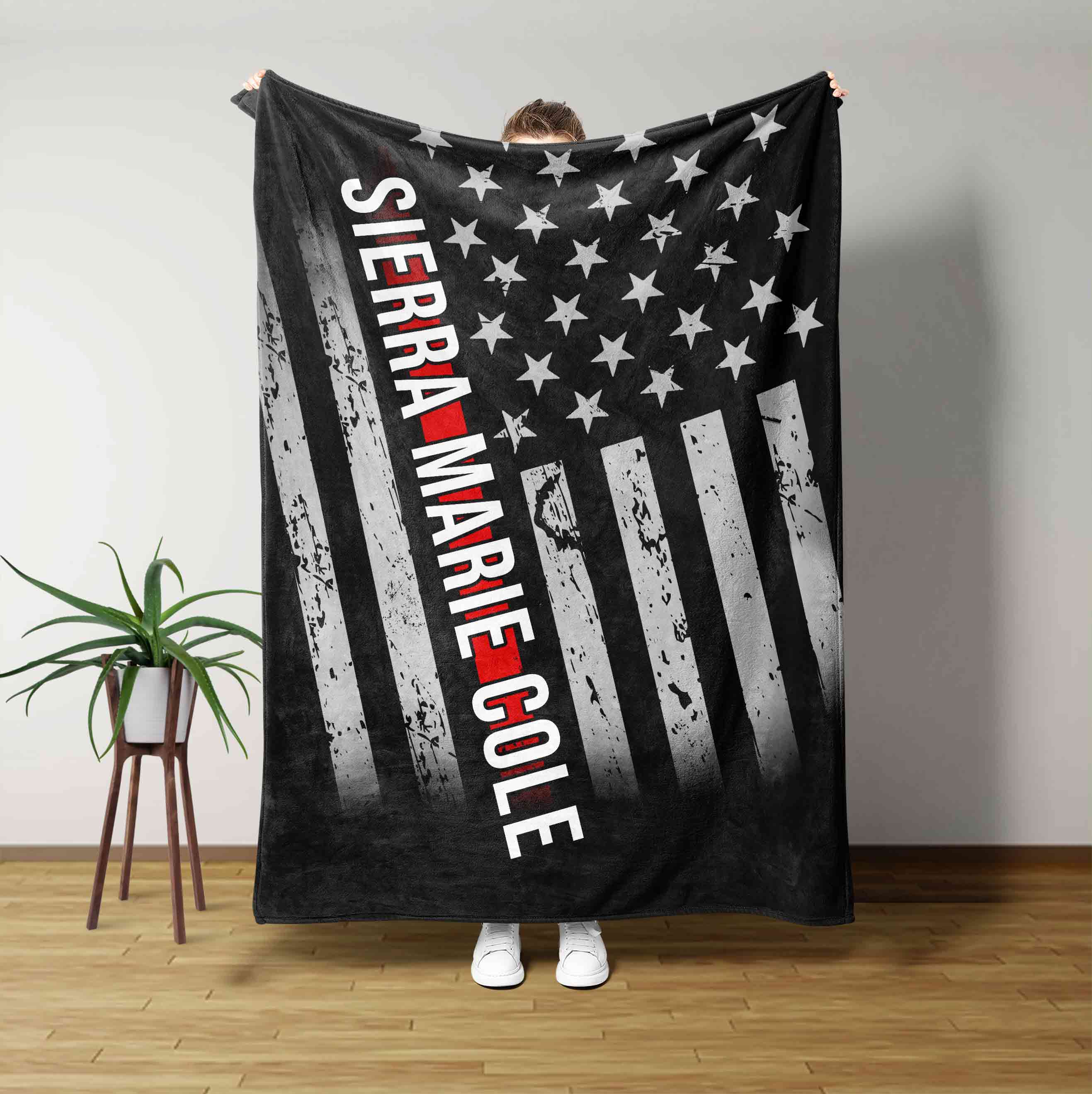 American Flag Wall Art Blanket