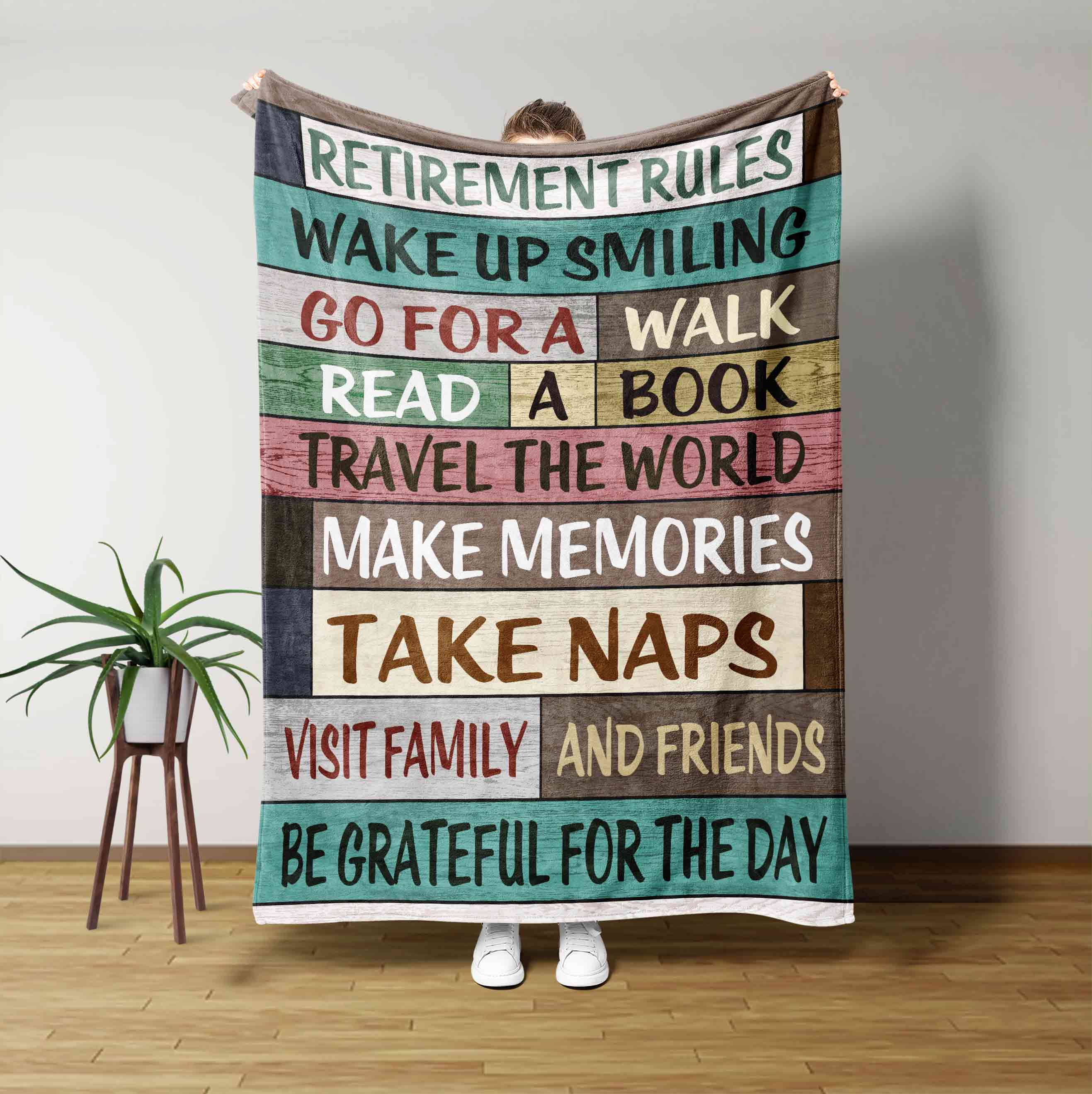 Retirement Rules Wake Up Smiling Blanket