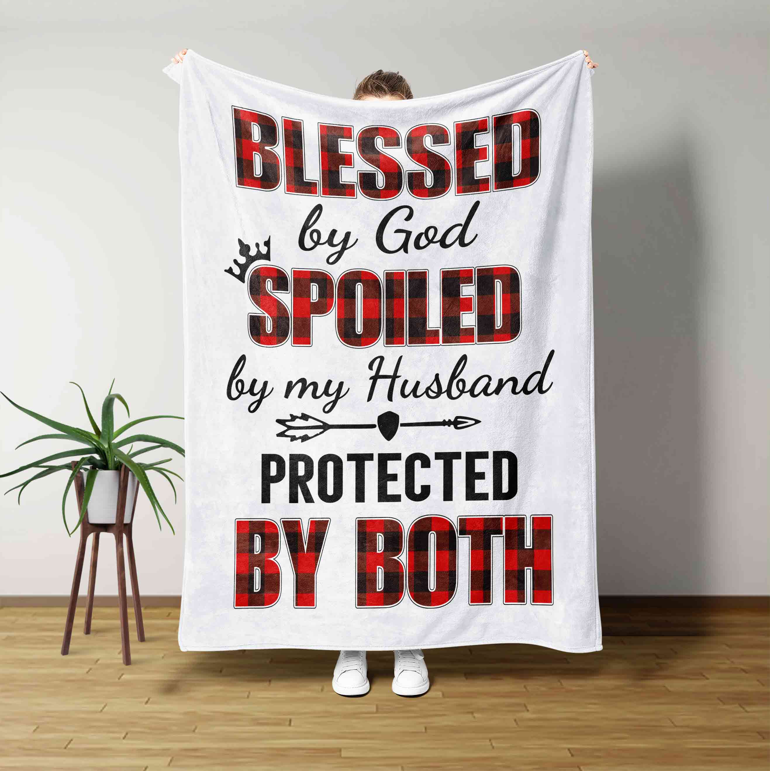 Blessed By God Spoiled By My Husband Blanket
