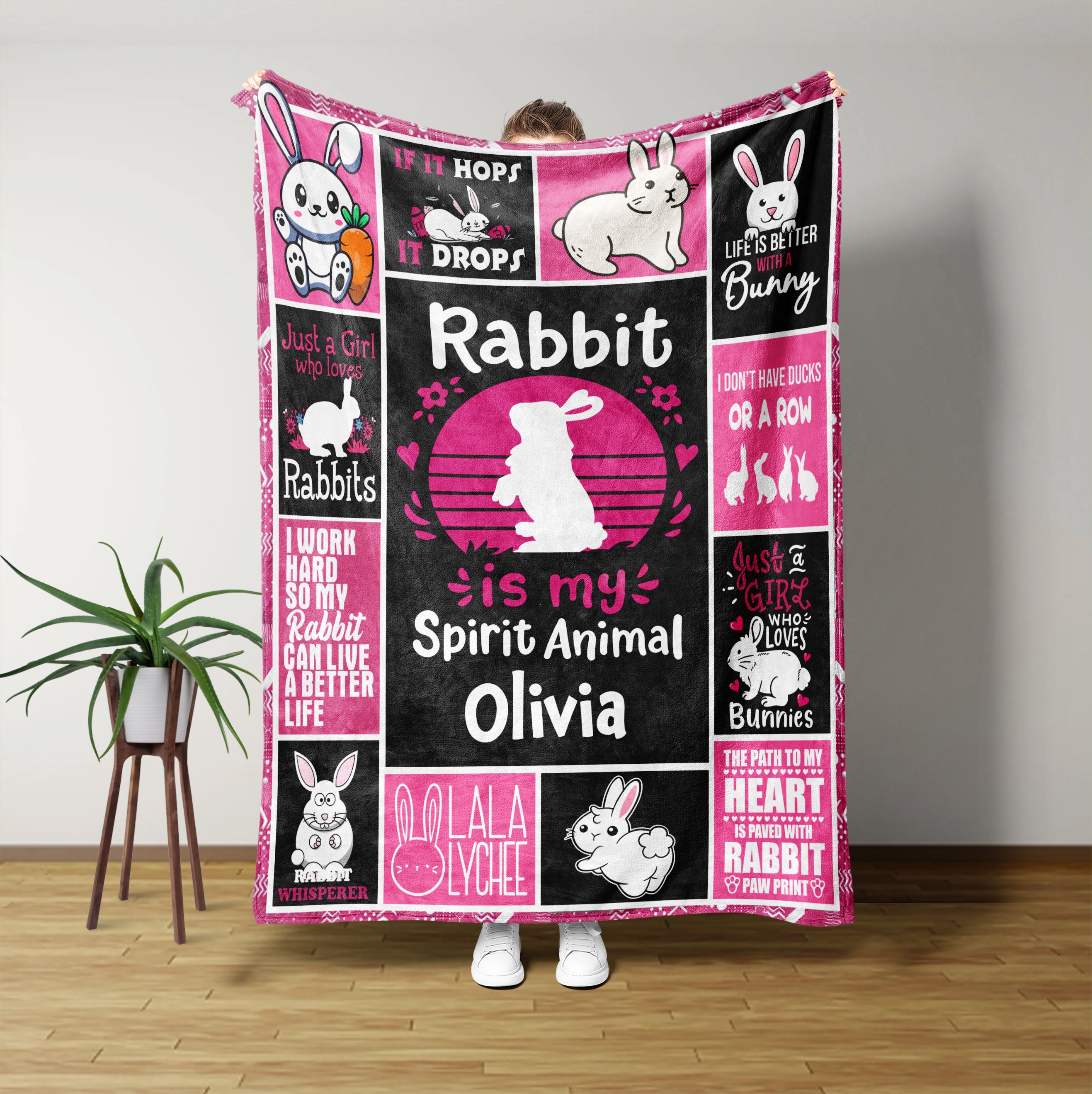 Rabbit Is My Spirit Animal Blanket