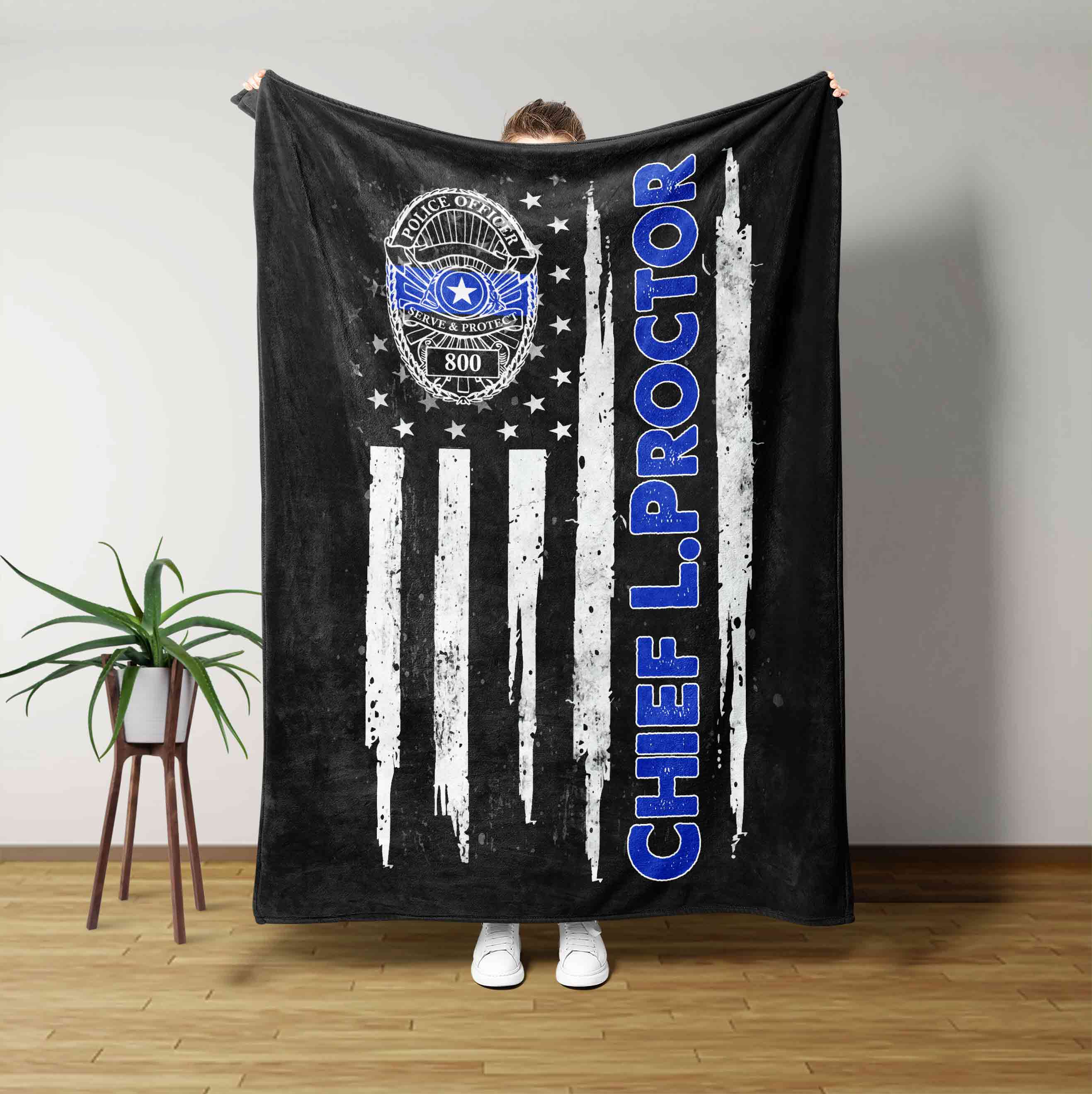 Police American Flag Blanket