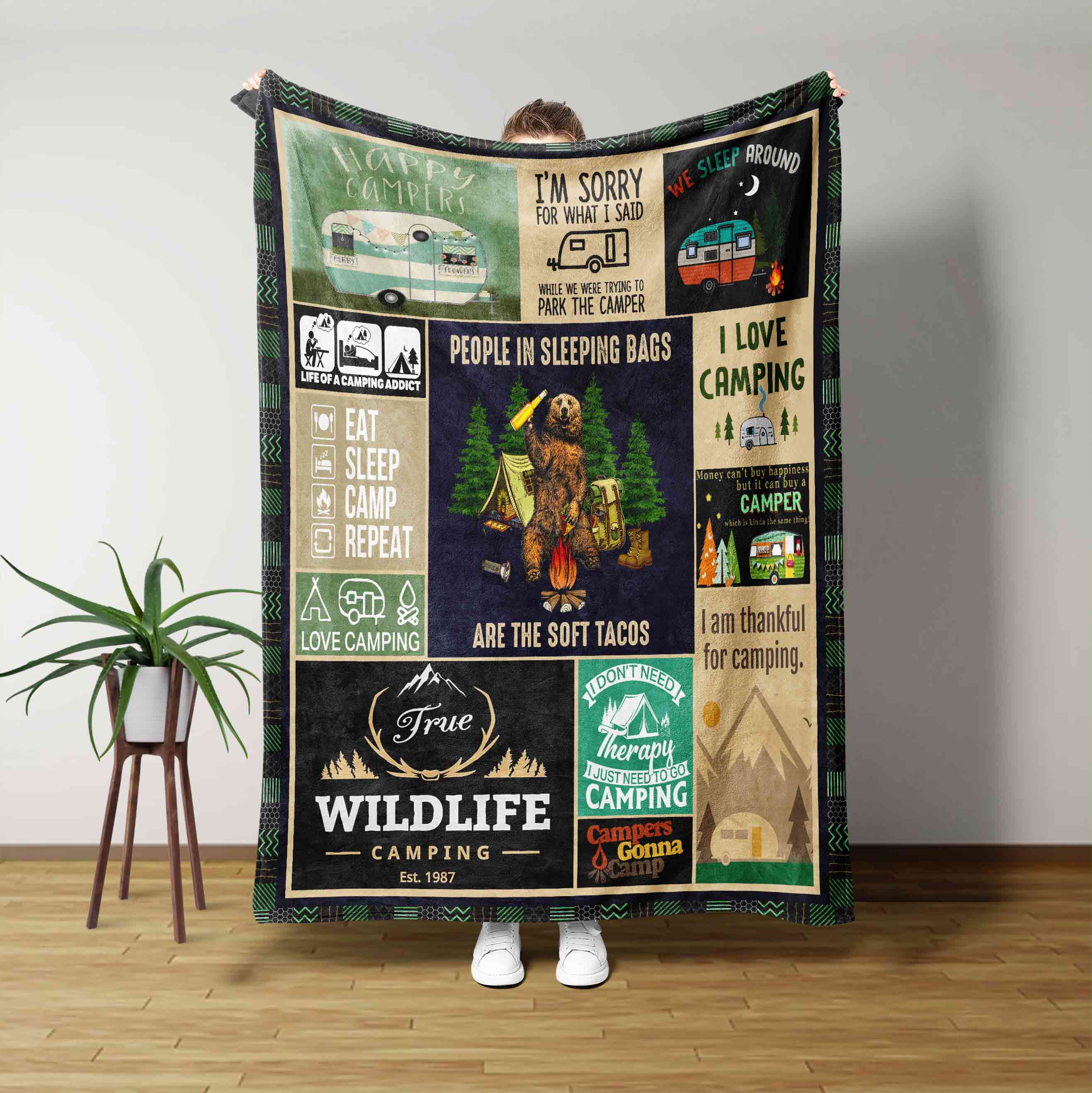 I Love Camping Blanket