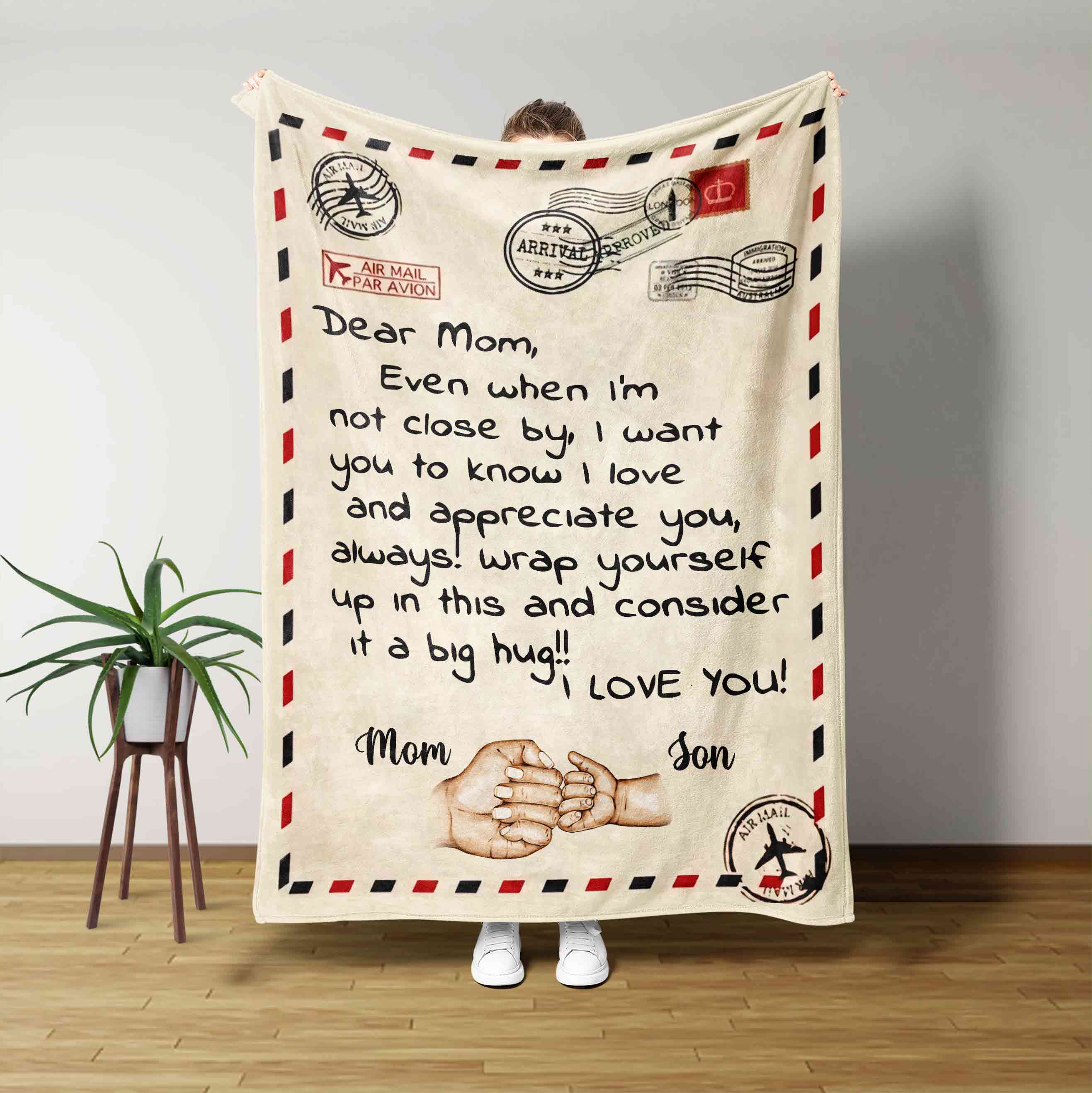 Dear Mom Letter From Son Blanket