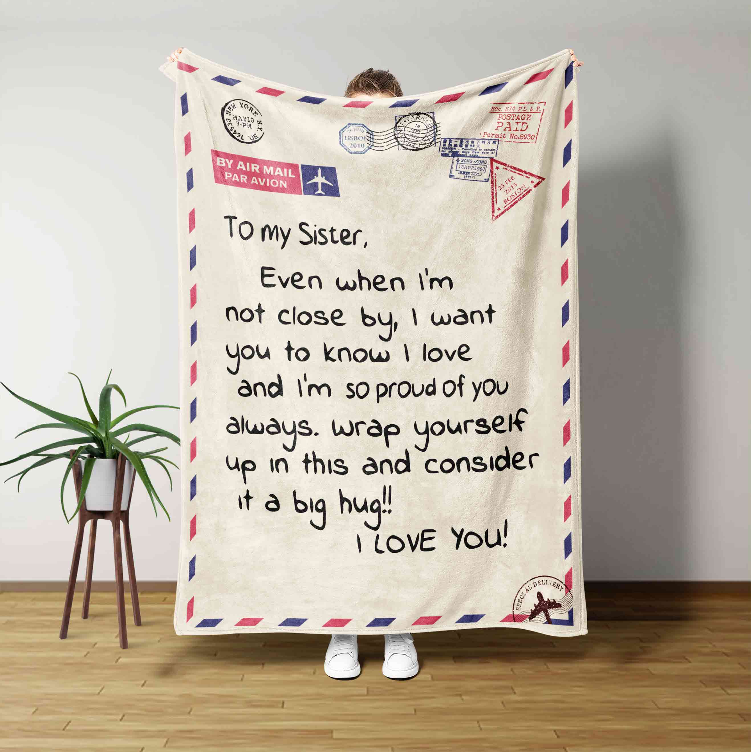 To My Sister I Love You Blanket