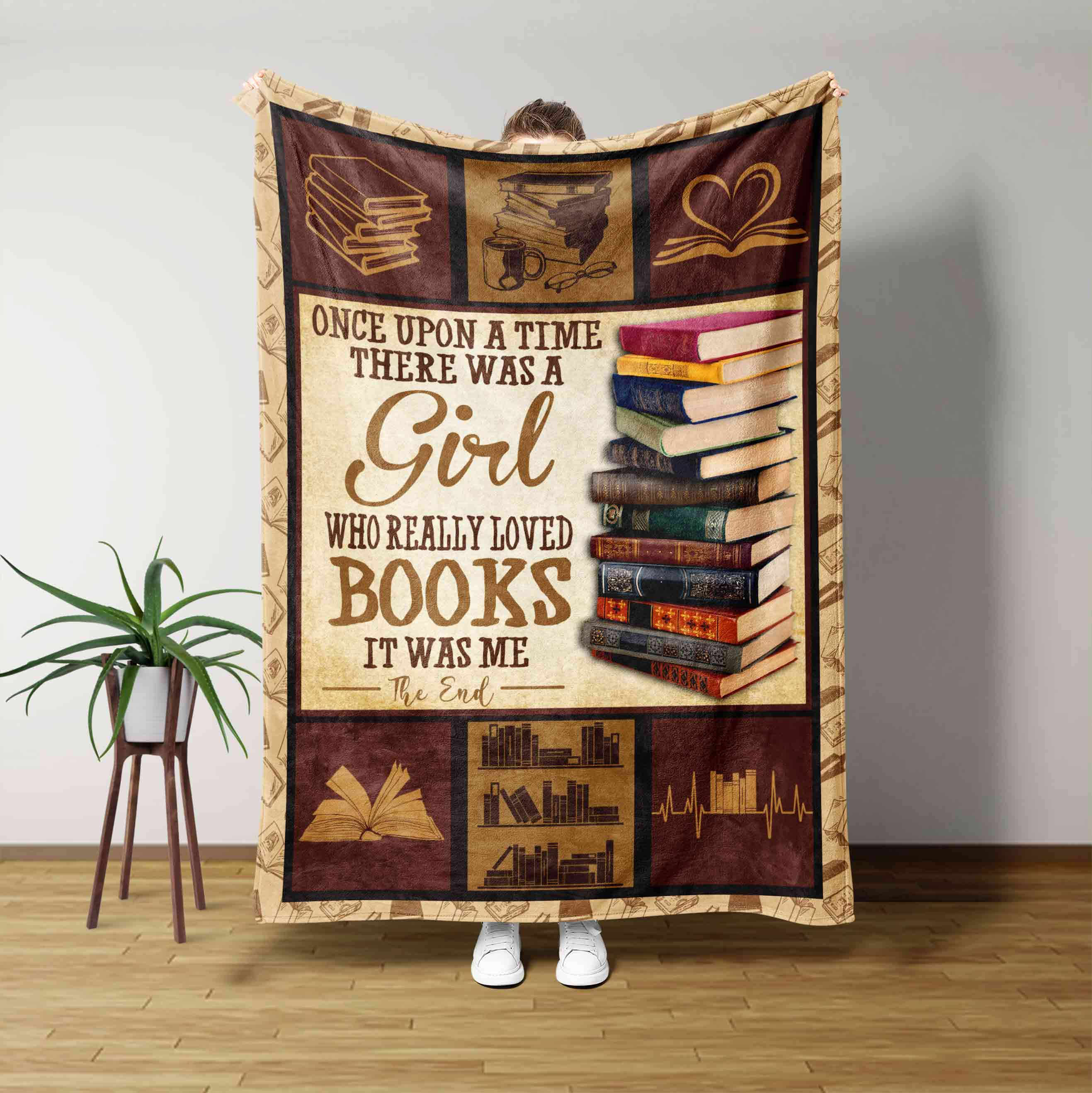 Once Upon A Time There Was A Girl Love Books Blanket