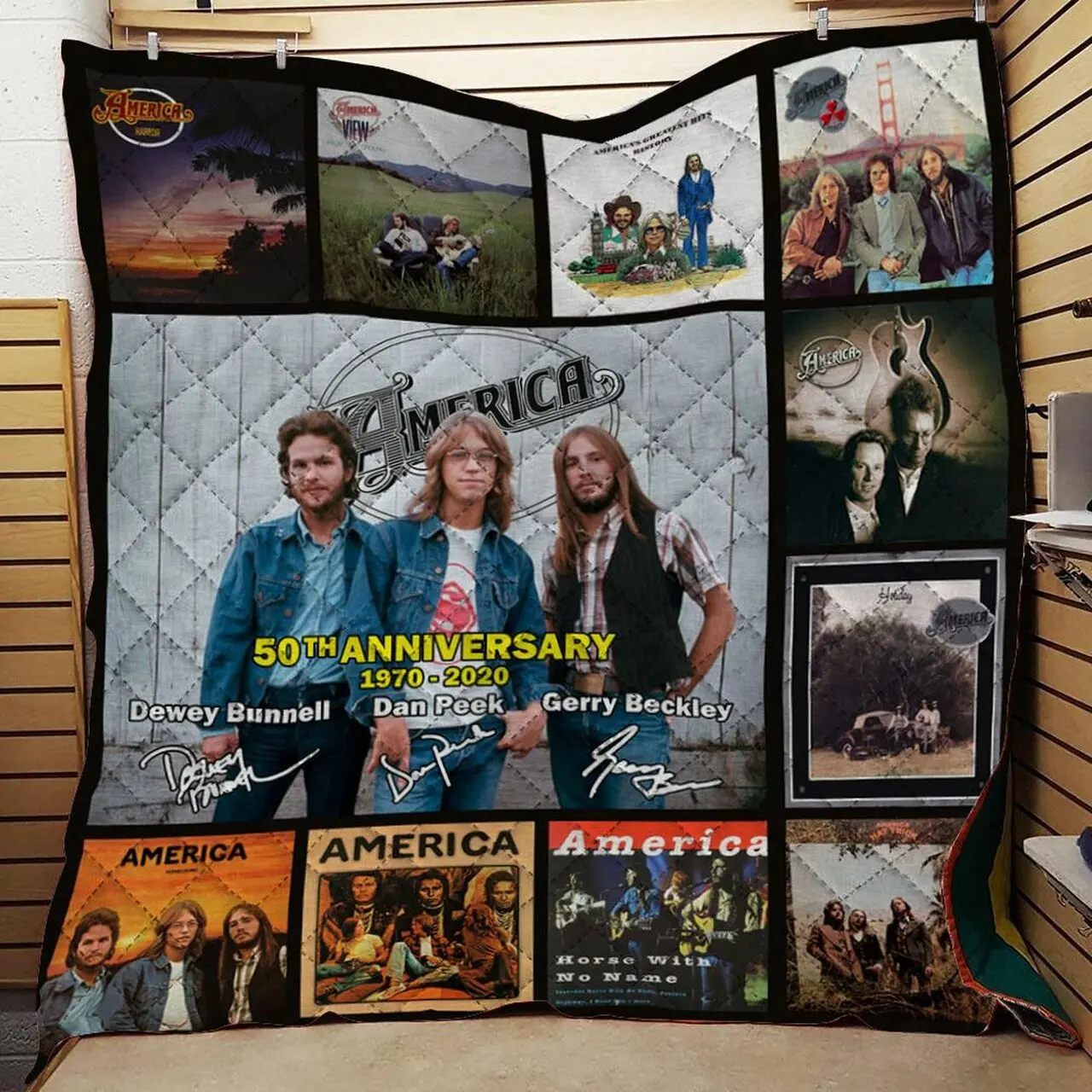 America Rock Band 50Th Anniversary Quilt Blanket