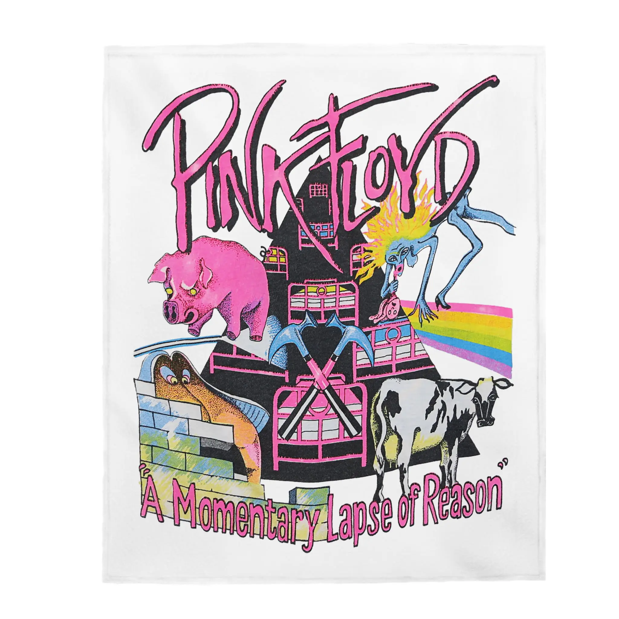 1987 Pink Floyd A Momentary Lapse Of Reason Tour Velveteen Plush Blanket