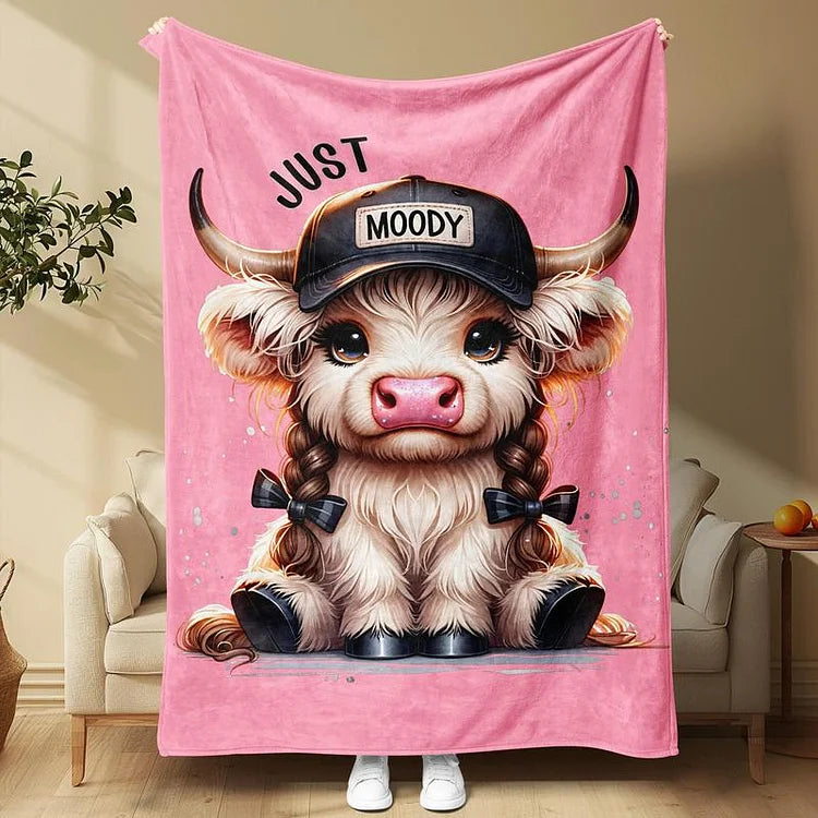 Highland Cow Pattern Blanket