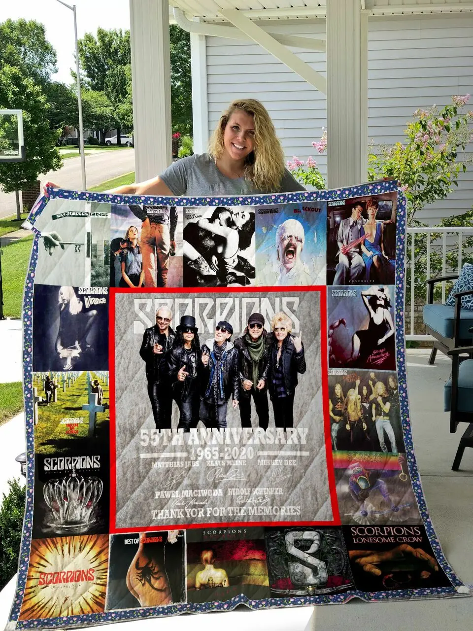 Scorpions Band Anniversary Quilt Blanket