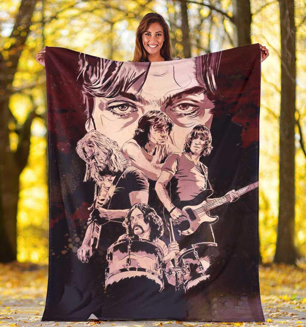 Pink Floyd Fleece Blanket Band Drawing Art Premium