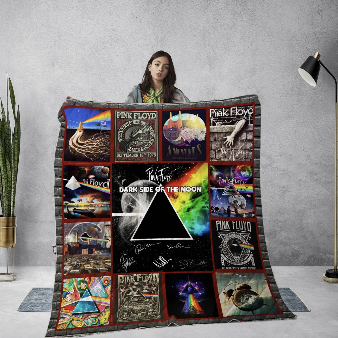 Pink Floyd Fleece Blanket Dark Side Of The Moon Pink Floyd Band Signature