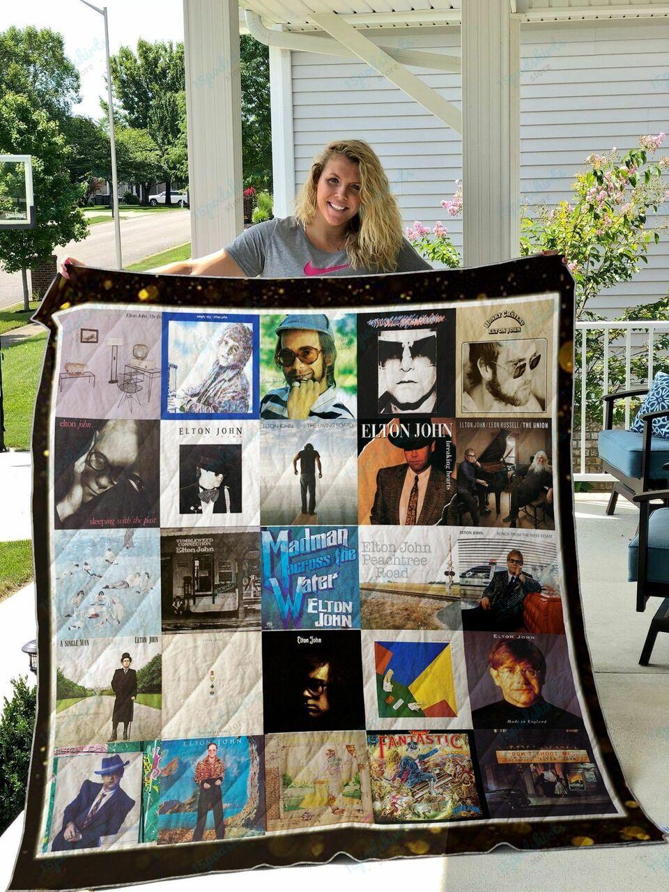 Elton John Album Quilt Blanket