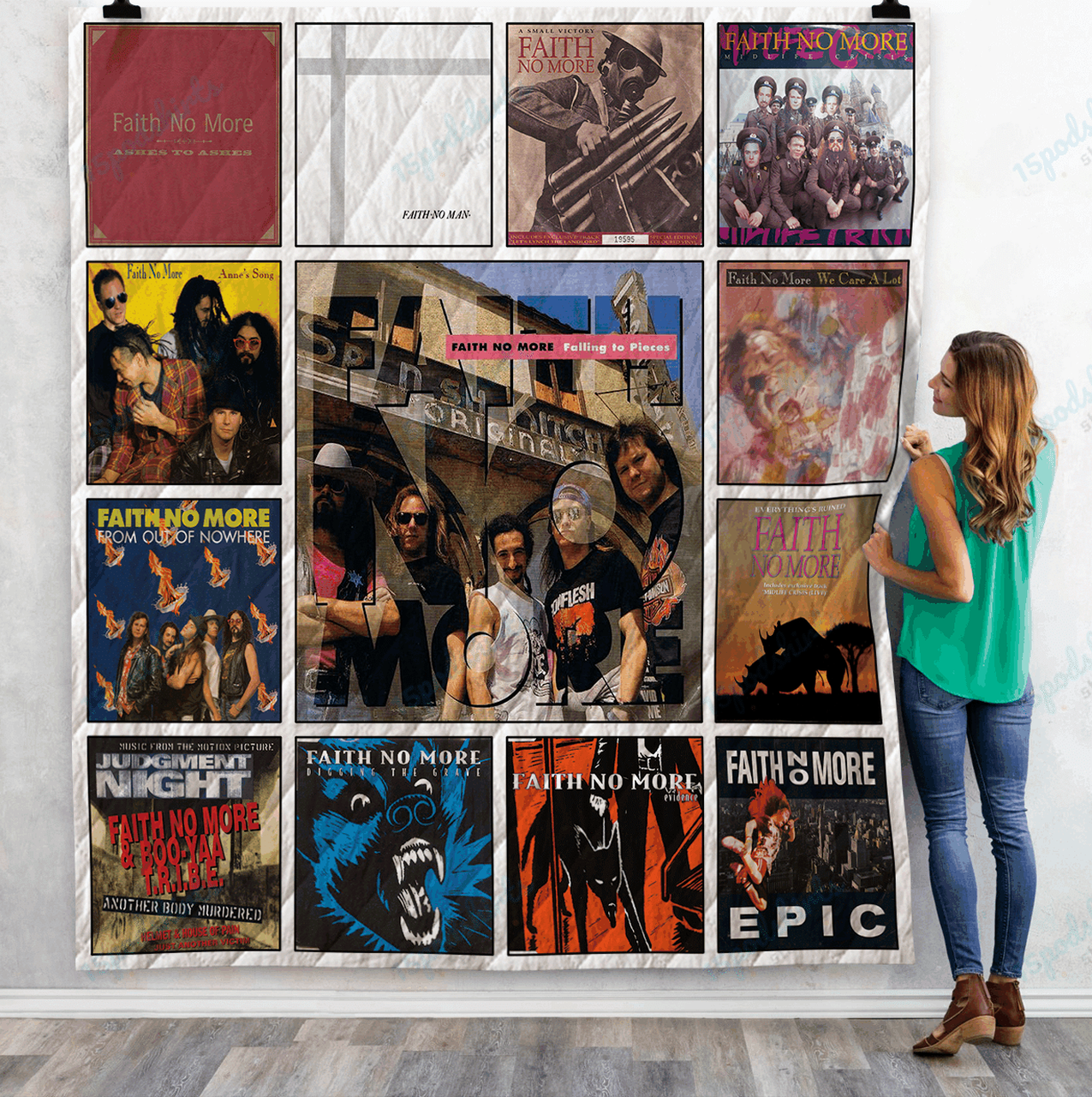 Faith No More Singles Album Quilt Blanket