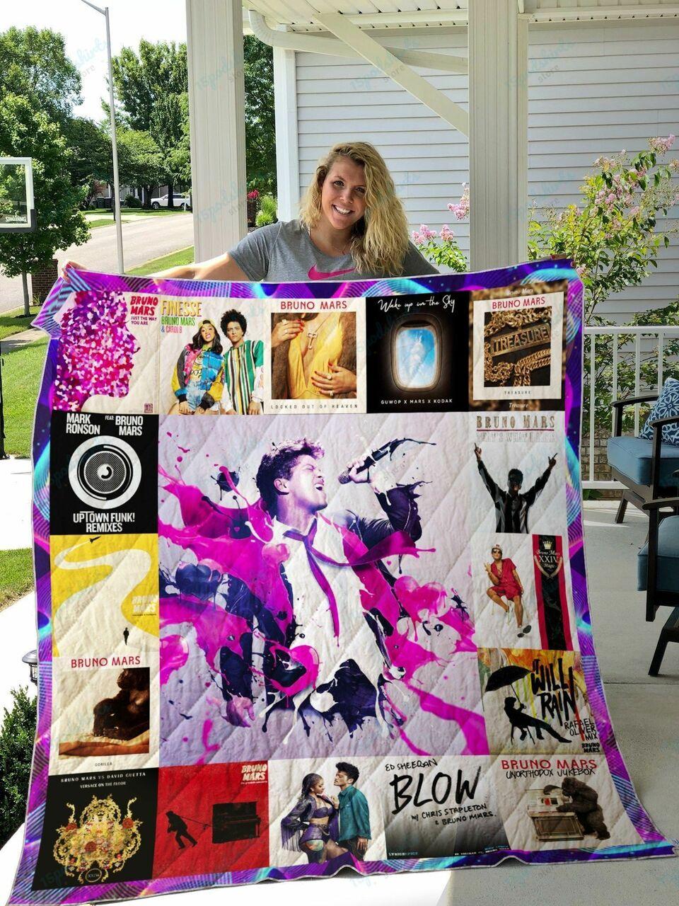 Bruno Mars Style 2 Album Quilt Blanket
