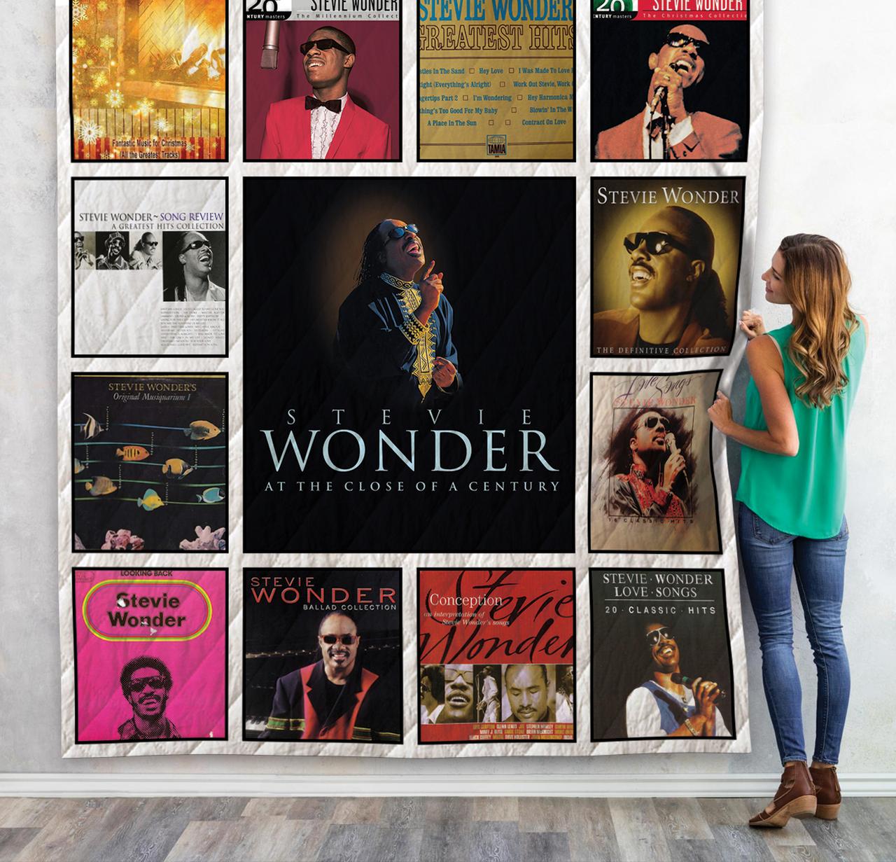 Stevie Wonder Compilation Albums Quilt Blanket