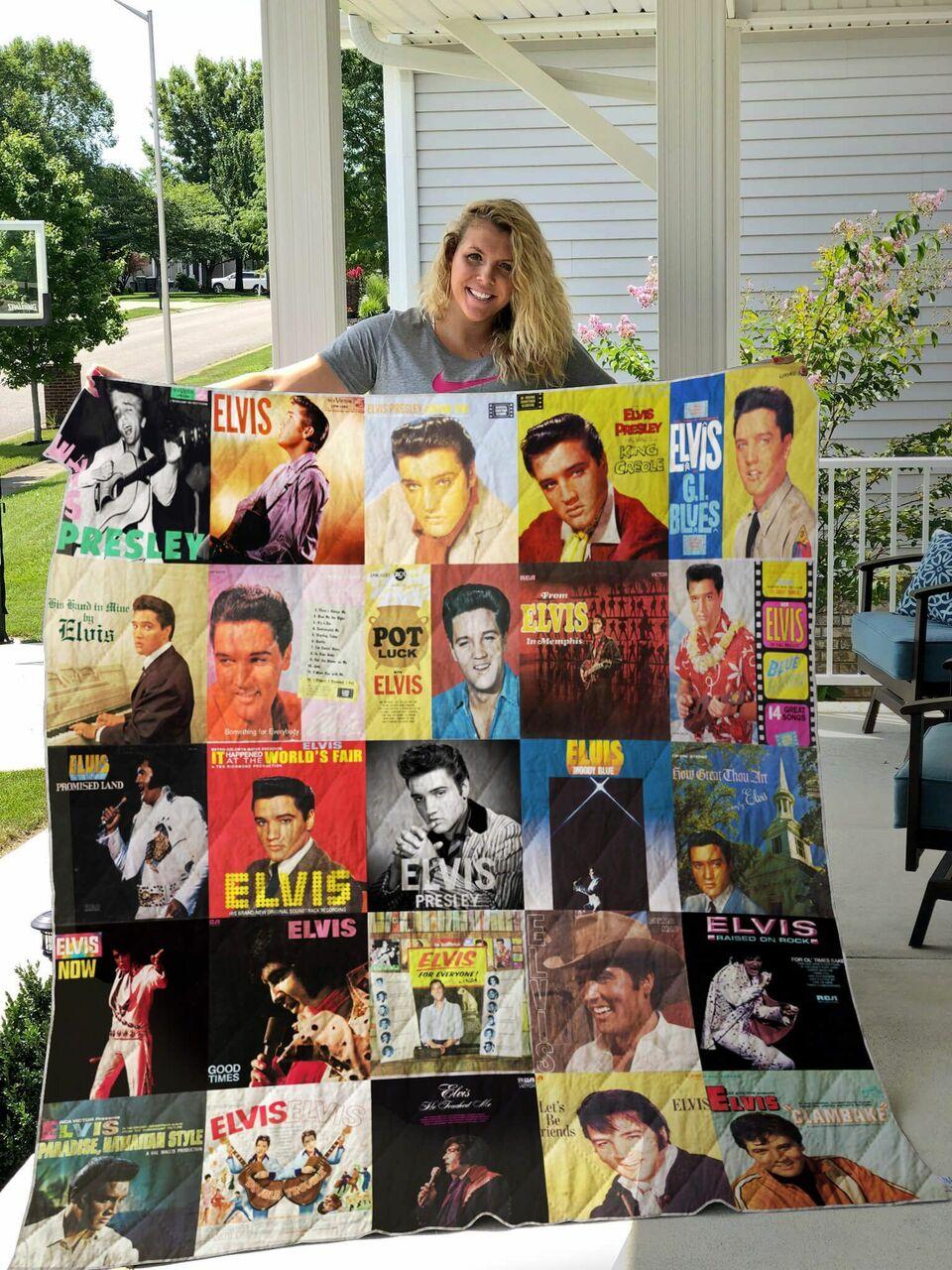 Elvis Presley Albums Quilt Blanket