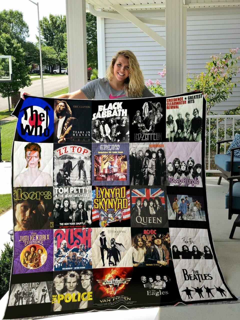 Class Rock Albums Quilt Blanket