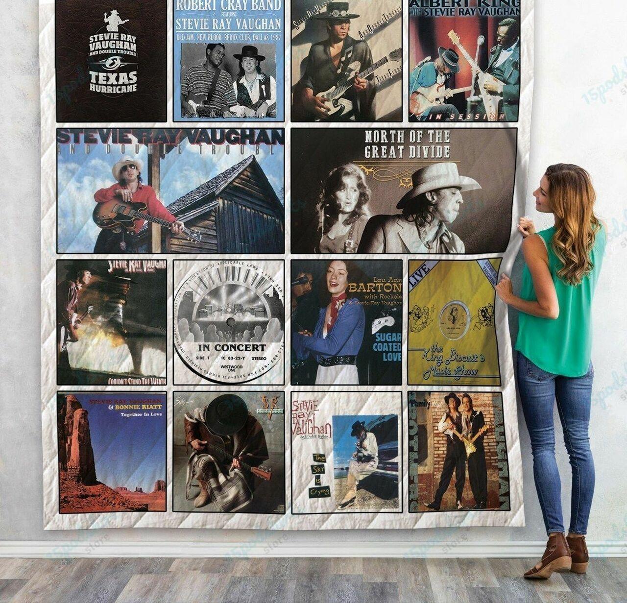 Stevie Ray Vaughan Albums Quilt Blanket