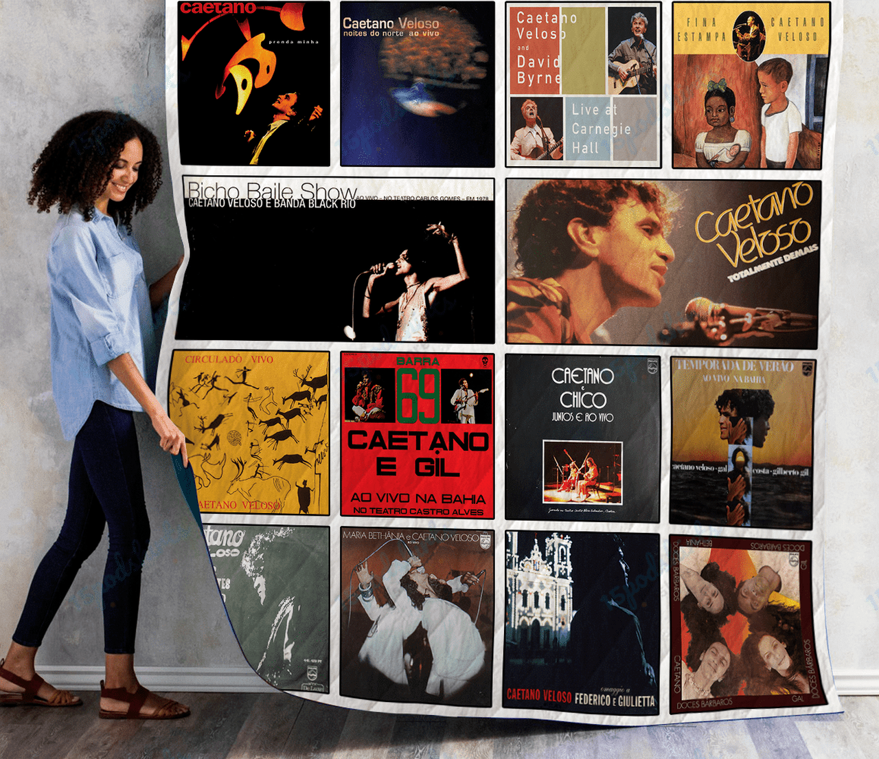 Caetano Veloso Live Albums Quilt Blanket
