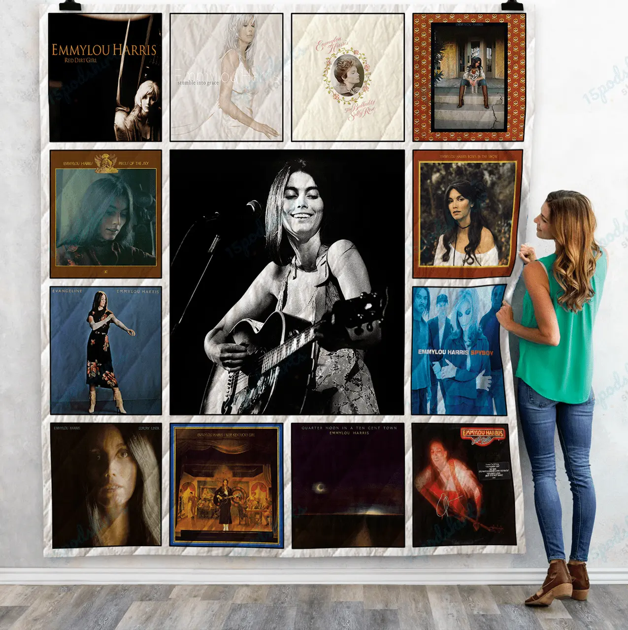 Emmylou Harris Albums Quilt Blanket