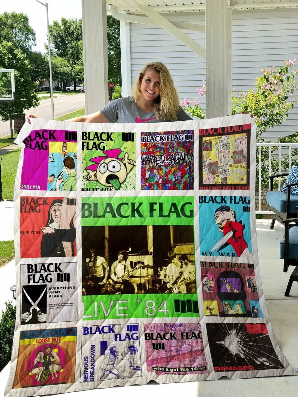 Black Flag Albums Quilt Blanket