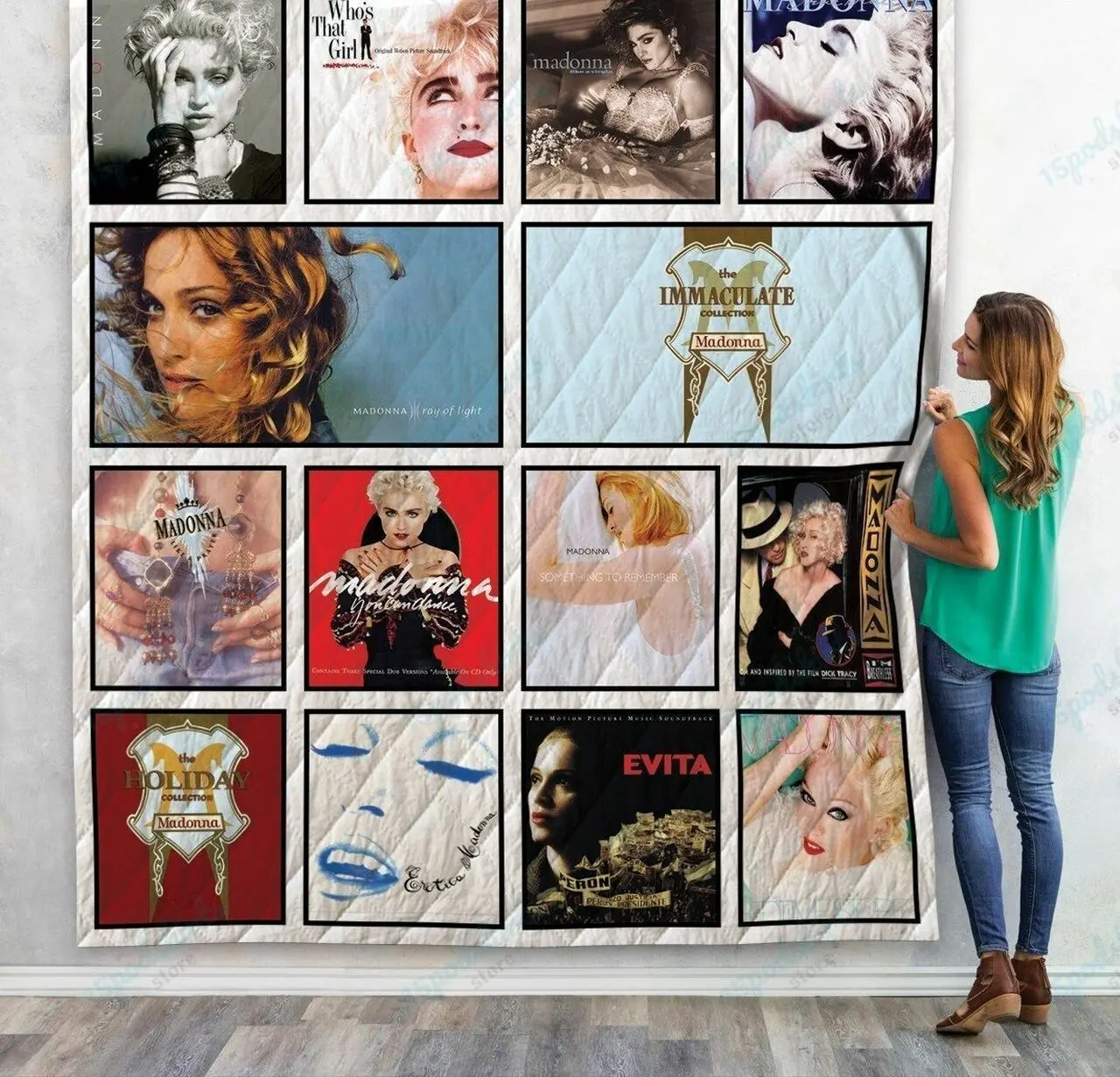Madonna Albums Quilt Blanket