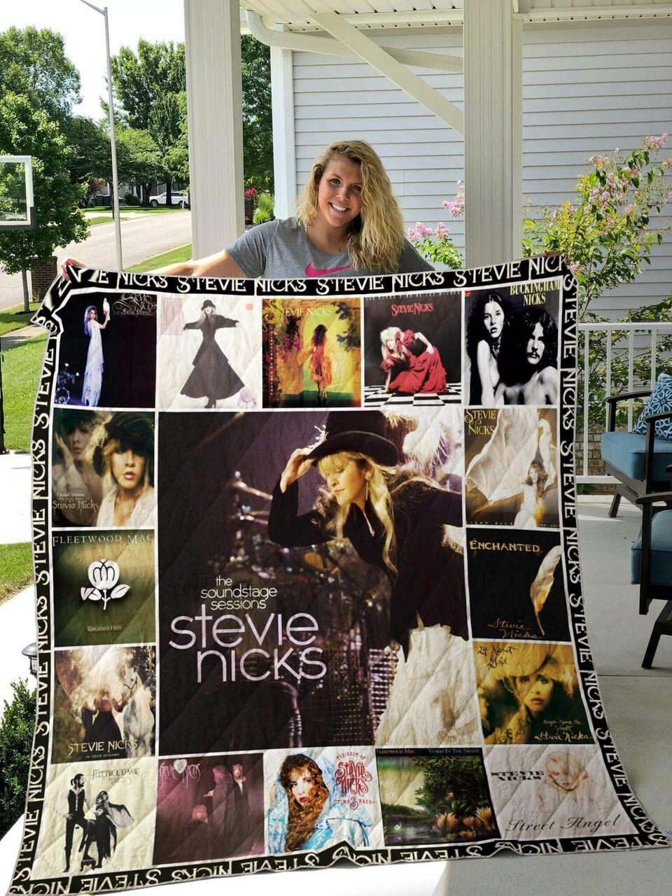 Stevie Nicks Albums Poster Quilt Blanket