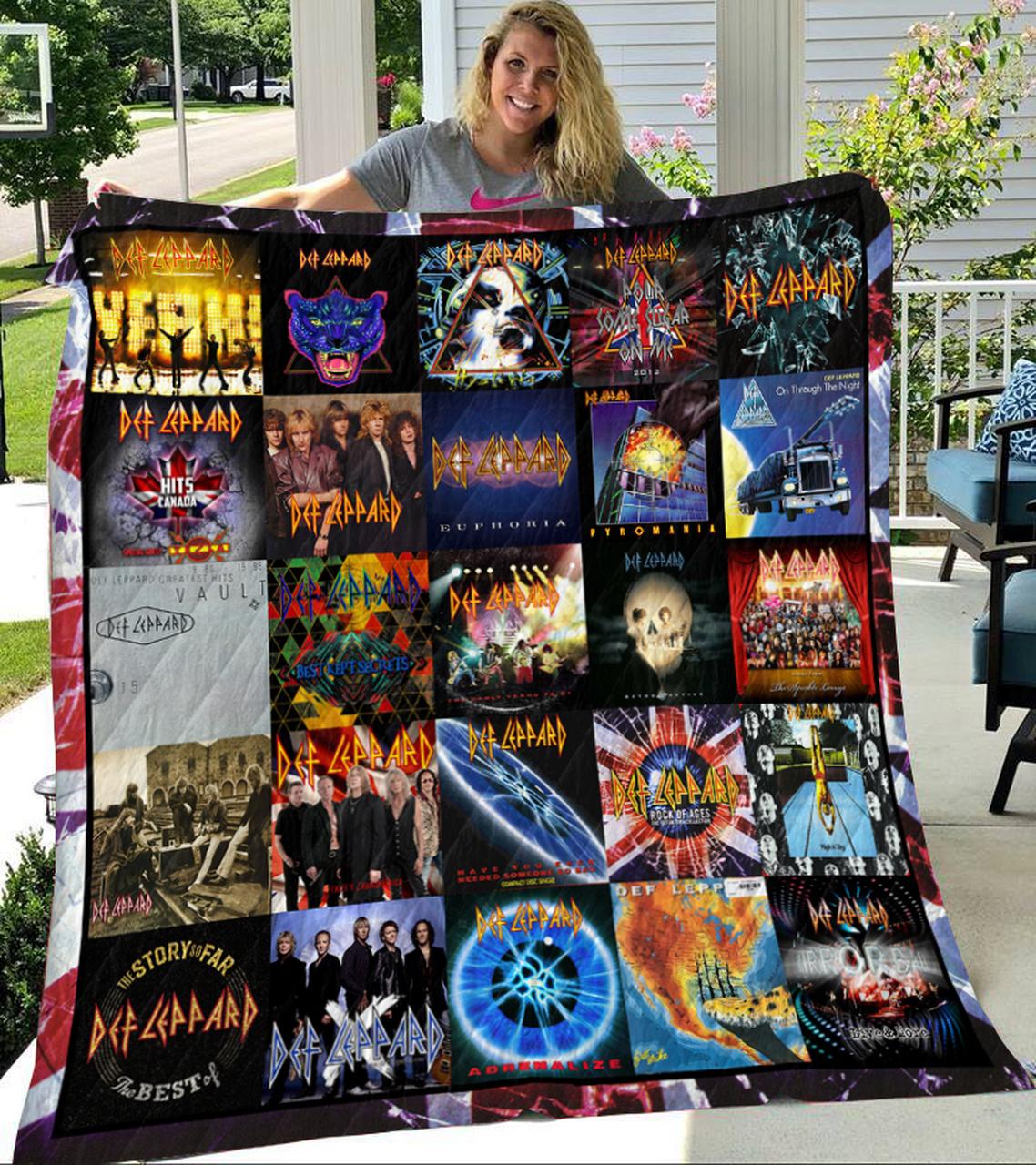 Def Leppard Albums Poster Quilt Blanket