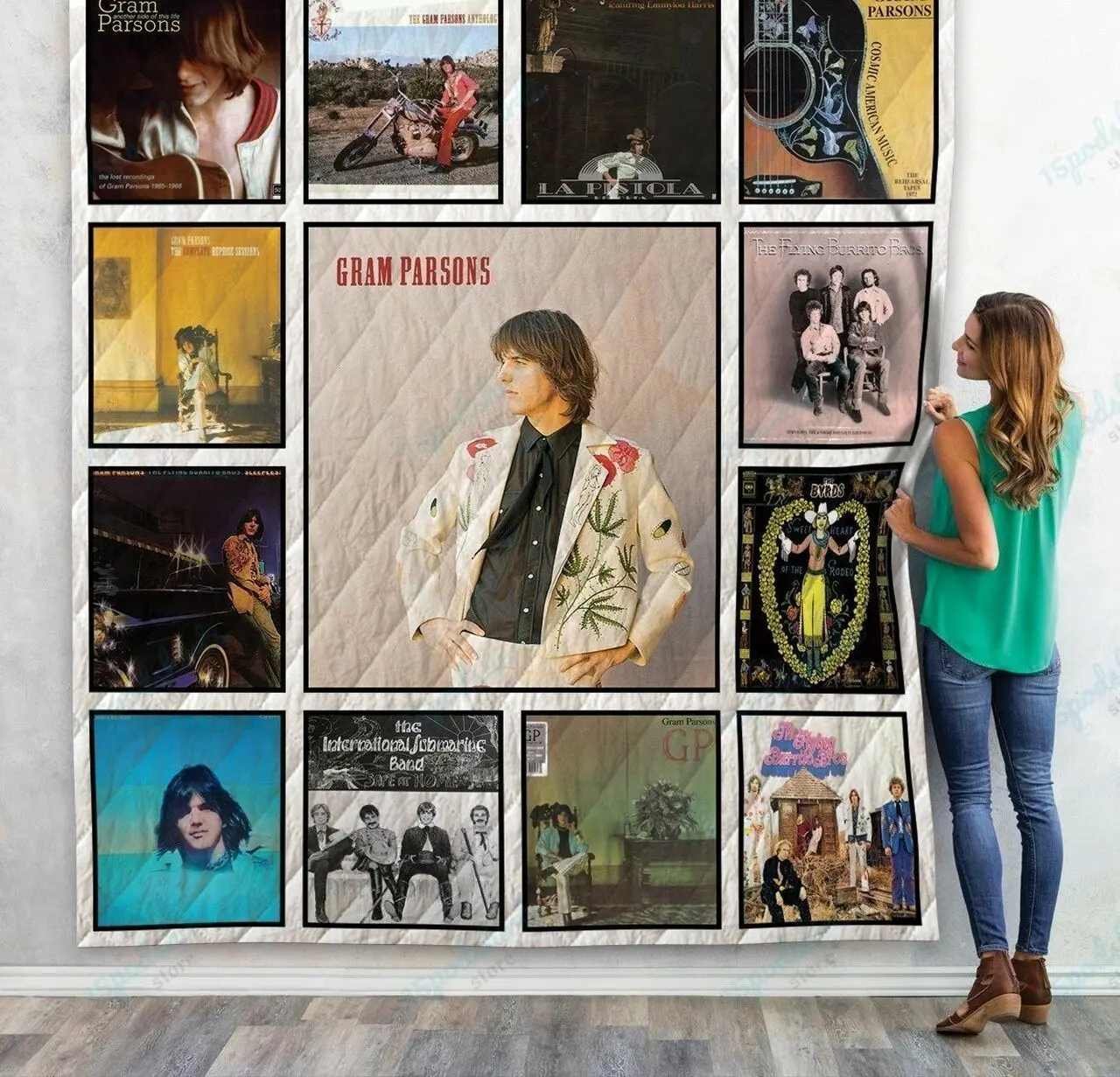 Gram Parsons Albums Quilt Blanket