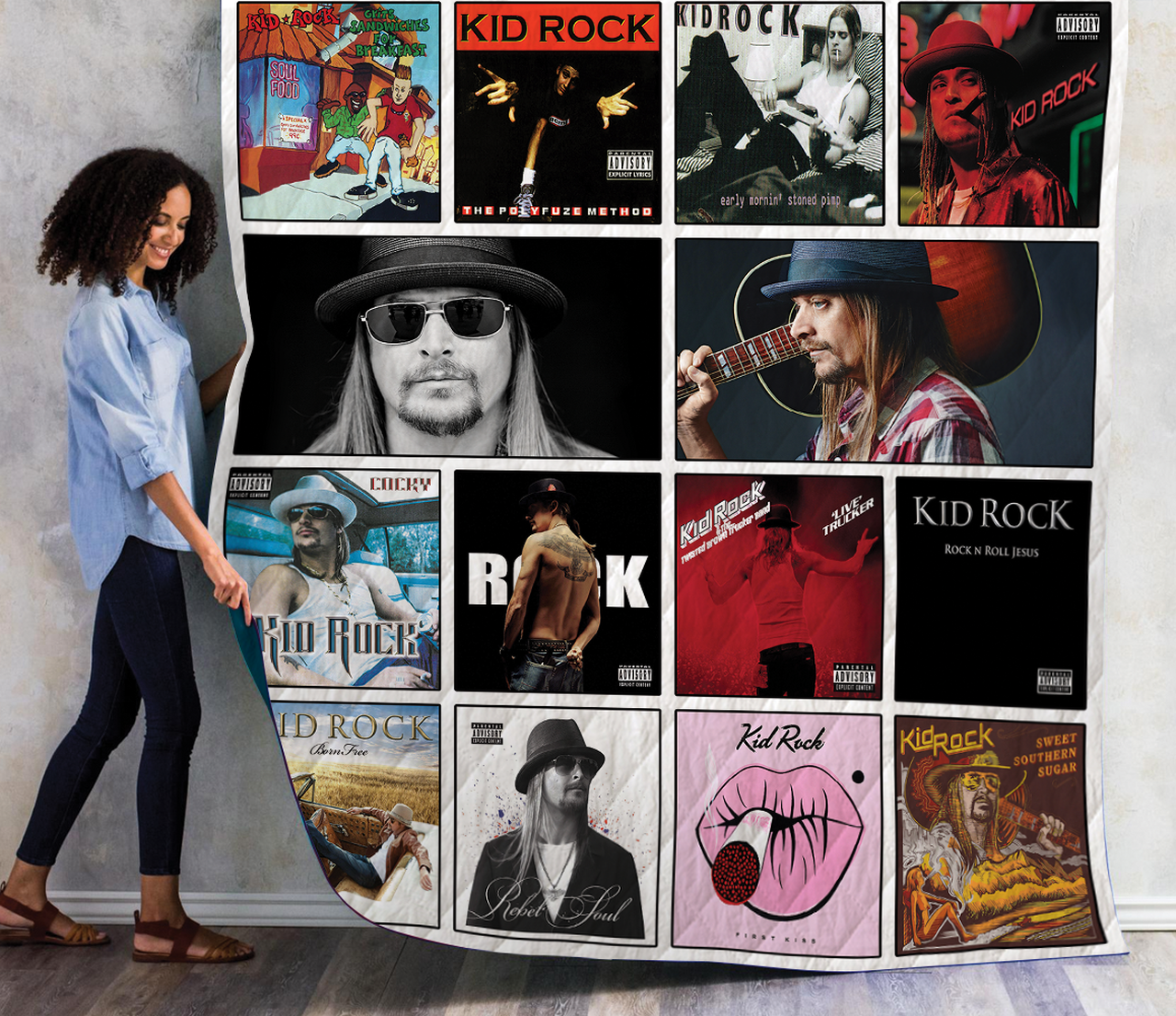 M- Kid Rock Albums Quilt Blanket