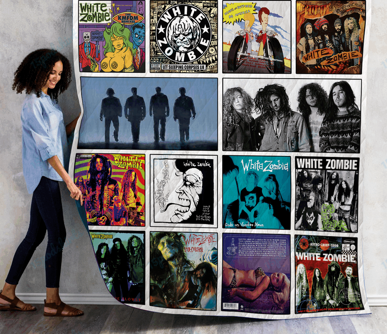 White Zombie Albums Quilt Blanket